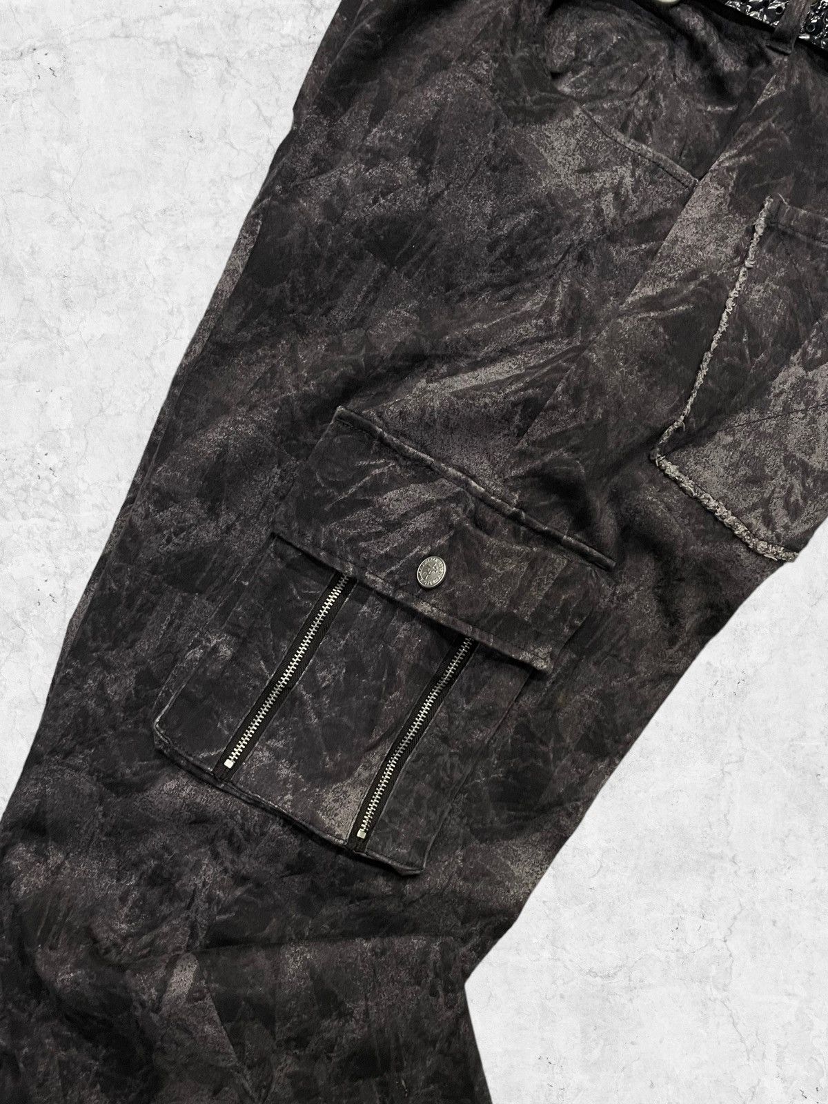 Designer × Japanese Brand × Vintage Slash Number Japan Smoke Cargo Pants With Belt Size US 32 / EU 48 - 8 Thumbnail