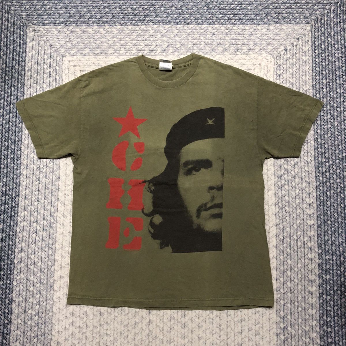 Image of If Six Was Nine x Vintage Distressed Vintage Che Guevara Tees in Green, Men's (Size XL)