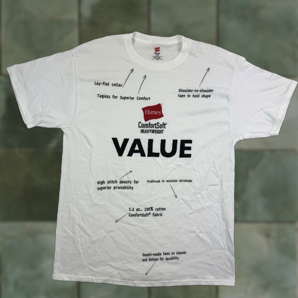 Hanes Hanes Comfortsoft Heavyweight T Shirt Classic White Crew Neck Short Sleeve Men L Premium Size US L / EU 52-54 / 3 - 1 Thumbnail