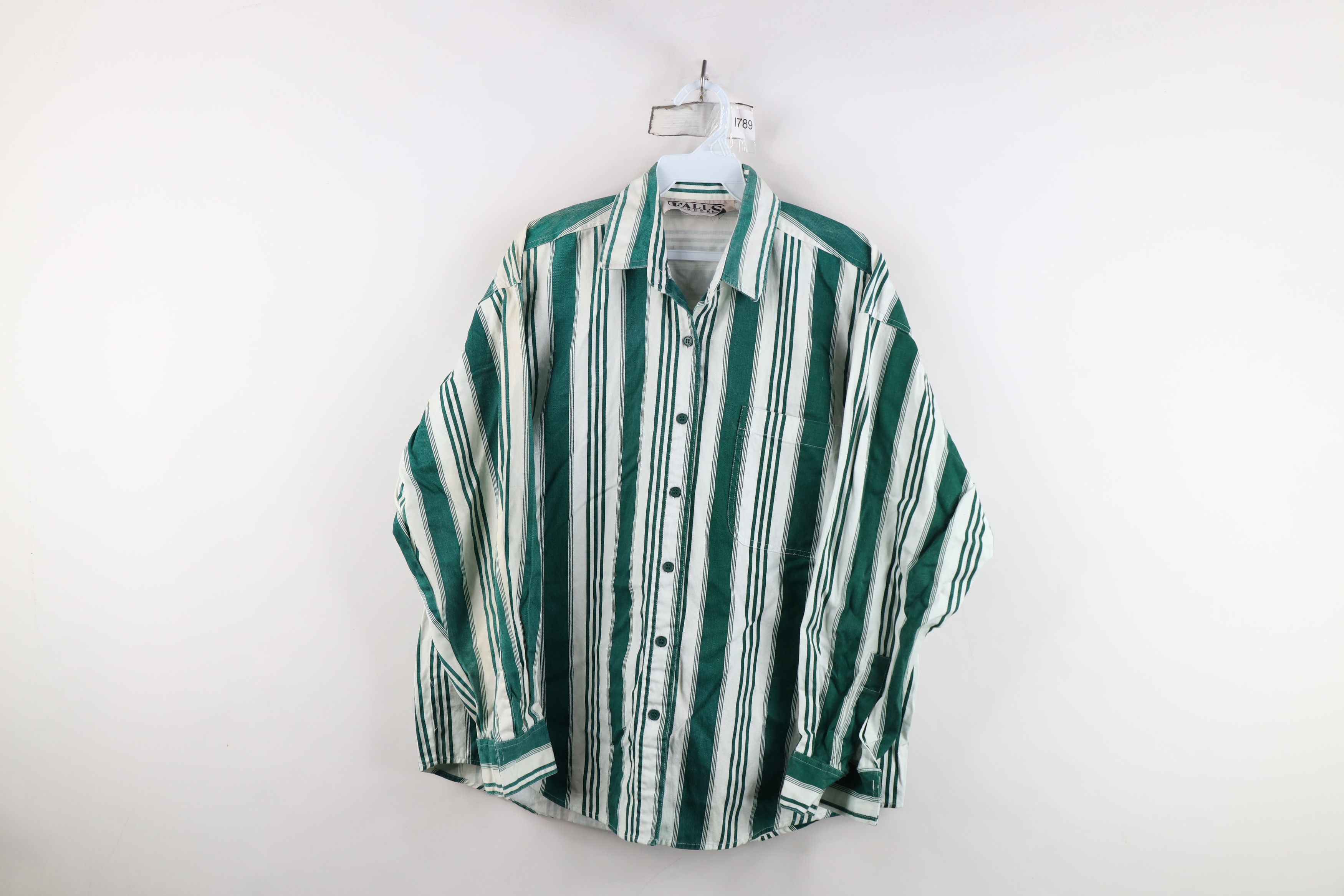 Vintage Vintage 90s Streetwear Striped Collared Button Shirt Size L / US 10 / IT 46 - 1 Thumbnail