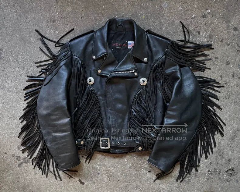 Schott Schott Retro heavy fringed motorcycle leather jacket Size US L / EU 52-54 / 3 - 2 Thumbnail