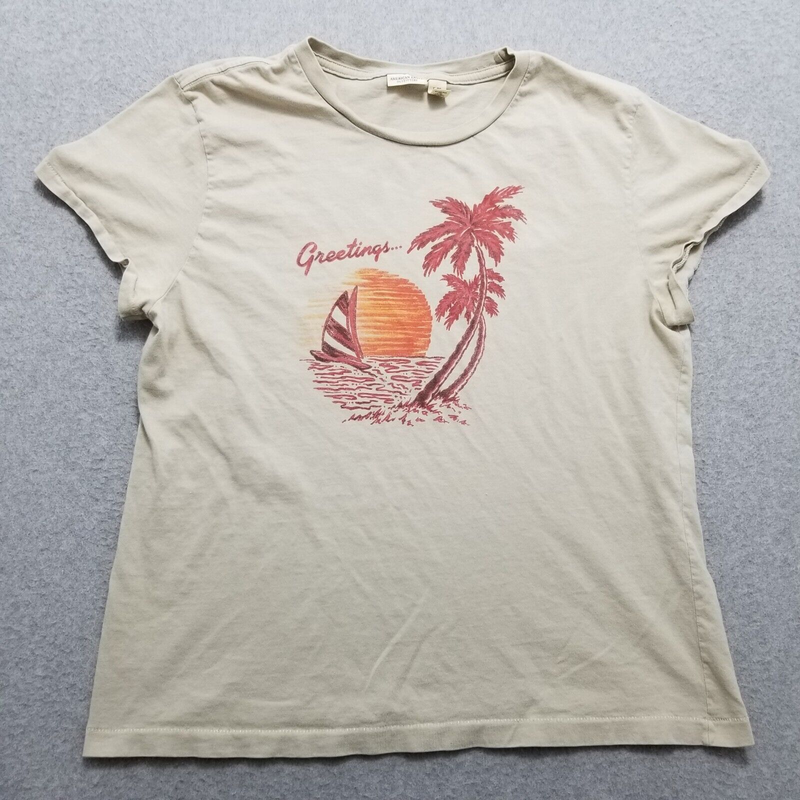 American Eagle Outfitters American Eagle Shirt Womens XL Beige Round Neck Size XL / US 12-14 / IT 48-50 - 1 Thumbnail