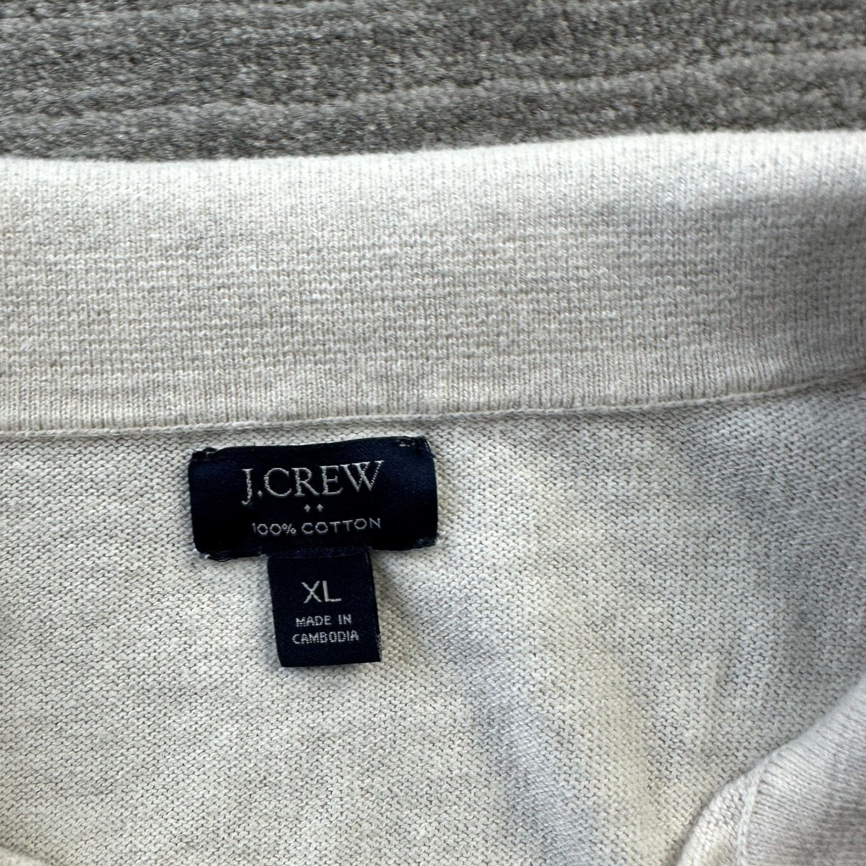 J.Crew J.CREW Polo Shirt Mens XL Beige Knit Cotton Short Sleeve Collared Button Vintage? No. Size US XL / EU 56 / 4 - 5 Thumbnail