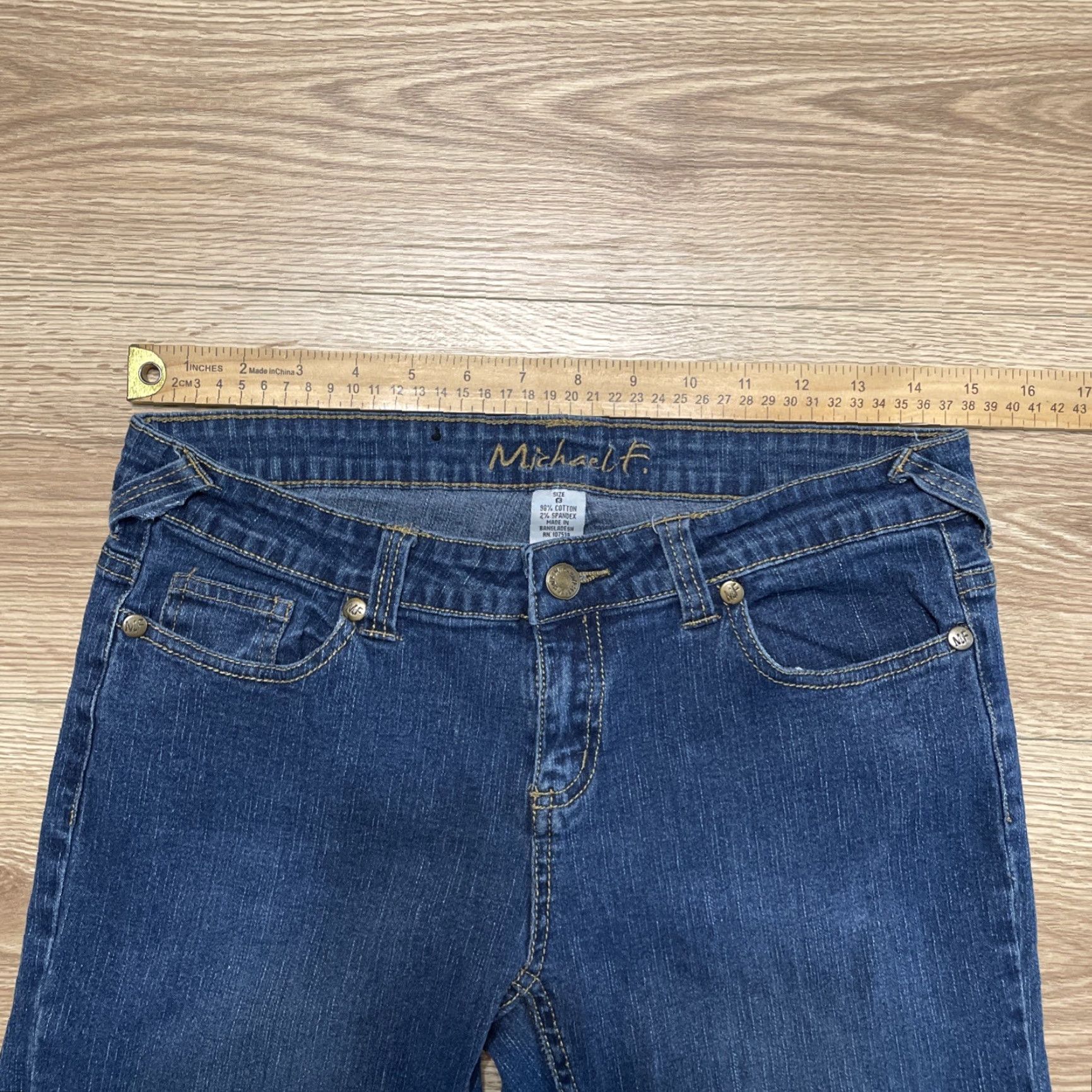 Denime VINTAGE Michael F. Bootcut Jeans Women Juniors Size 13 Blue Denim Stretch Size 34" / US 12 / IT 48 - 3 Thumbnail