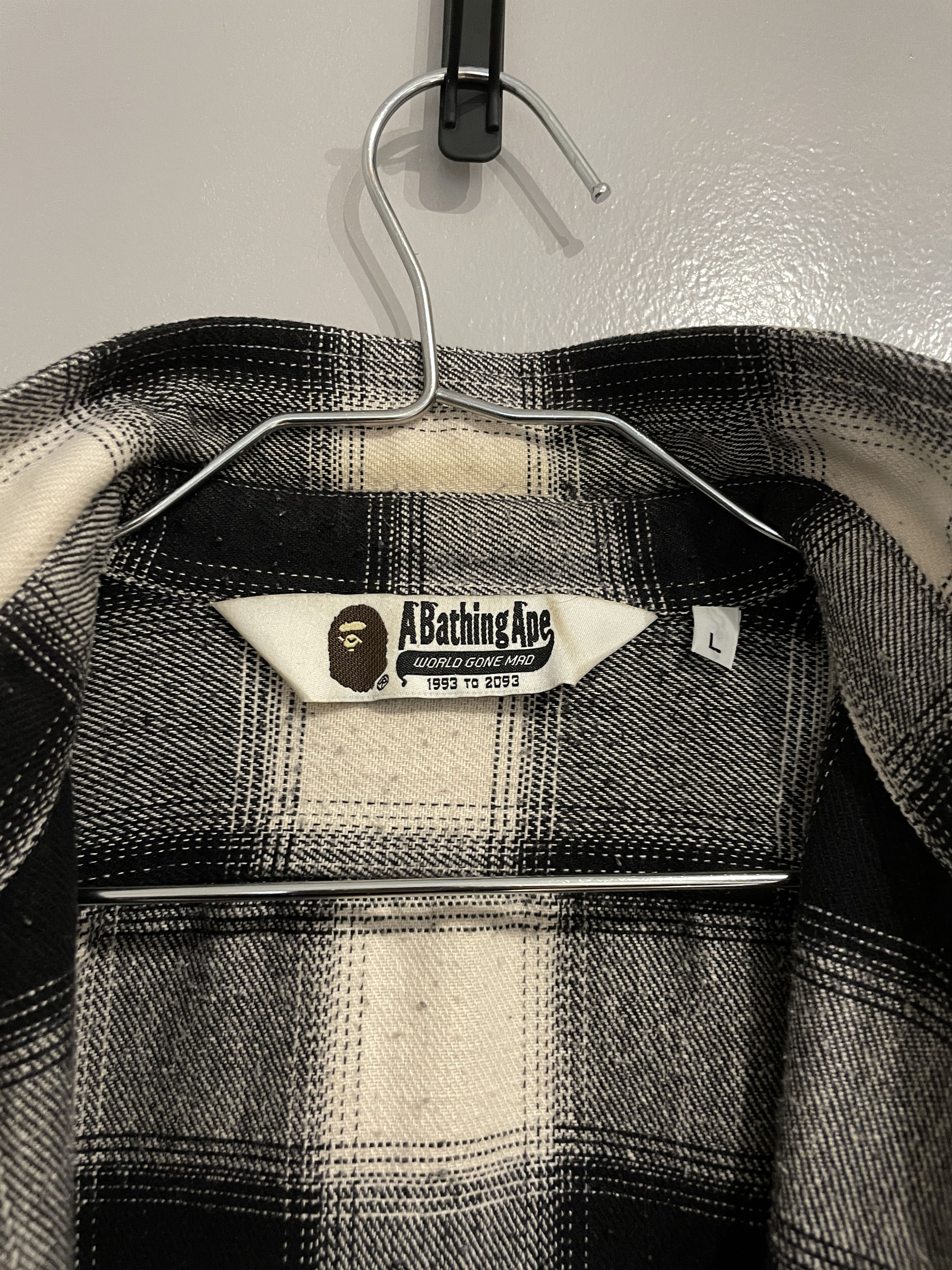 Bape Bape Flannel Black White used Size US L / EU 52-54 / 3 - 2 Thumbnail