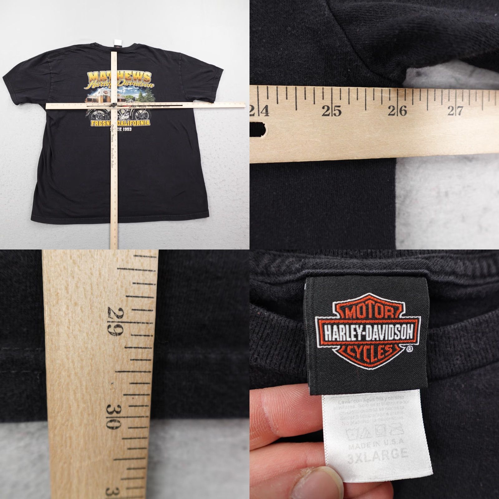 Harley Davidson Harley-Davidson Shirt Mens 3XL Black American Flag USA Motorcycle Fresno Mathews Shirt Mens 3XL Black American Flag USA Motorcycle Fresno Mathews Size US XXL / EU 58 / 5 - 8 Thumbnail