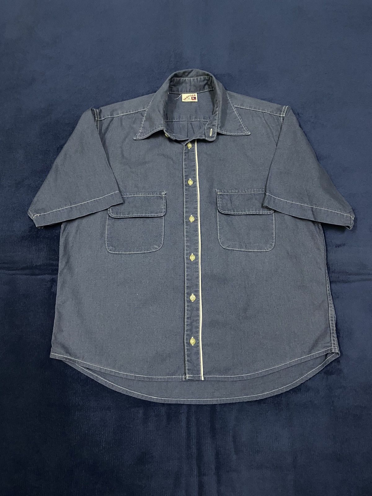 Studio D'Artisan × Vintage Vintage Studio D'Artisan Denim Oxford Double Pocket Shirt Size US M / EU 48-50 / 2 - 2 Thumbnail