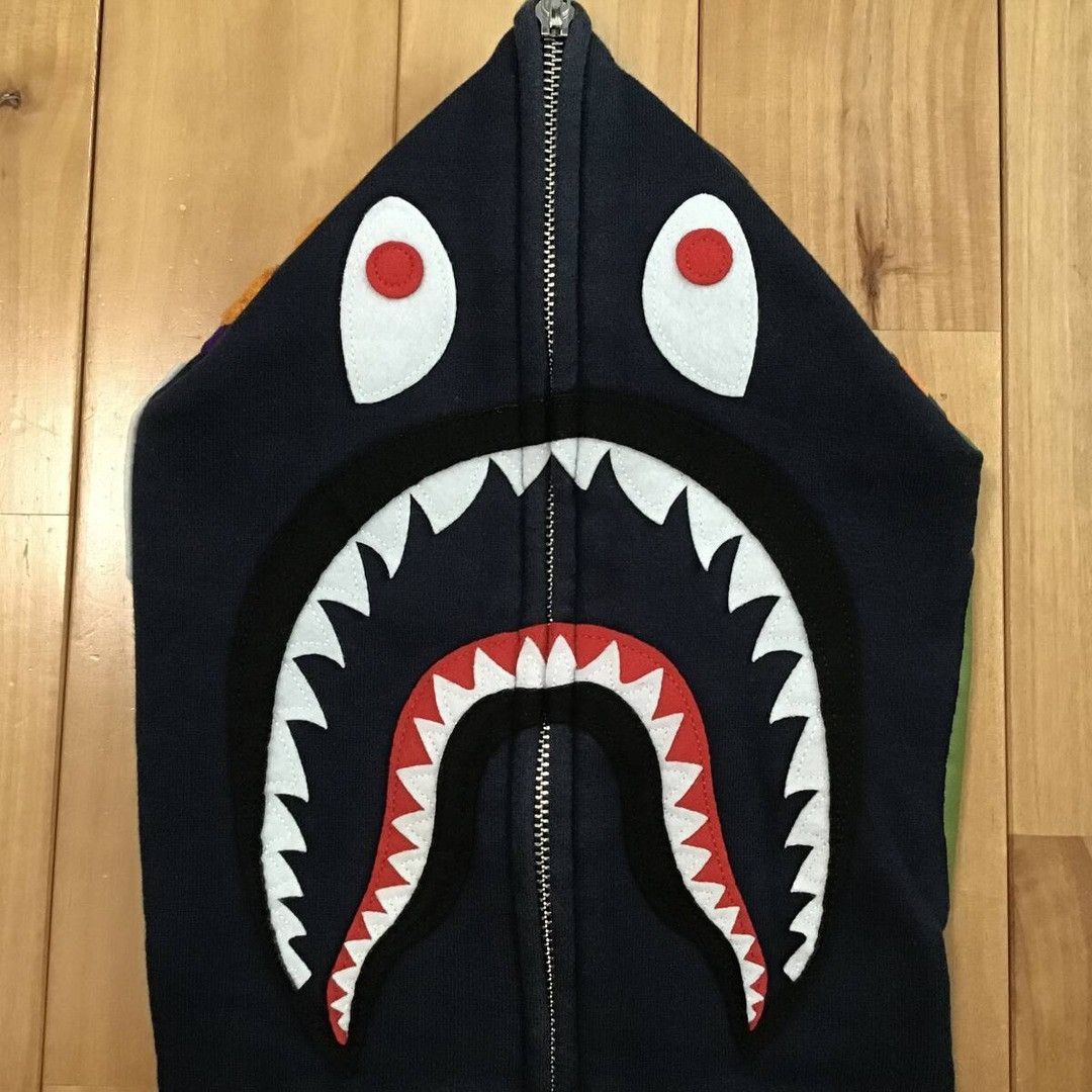 Bape BAPE logo multi fonts shark full zip hoodie a bathing ape Size US M / EU 48-50 / 2 - 4 Thumbnail