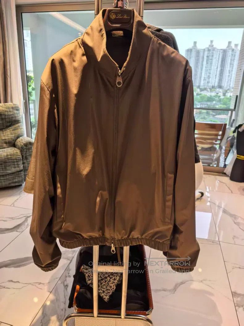 Loro Piana Loro Piana Classic Bomber Jacket, Two-Way Wear, Mink Brown Size US M / EU 48-50 / 2 - 1 Thumbnail