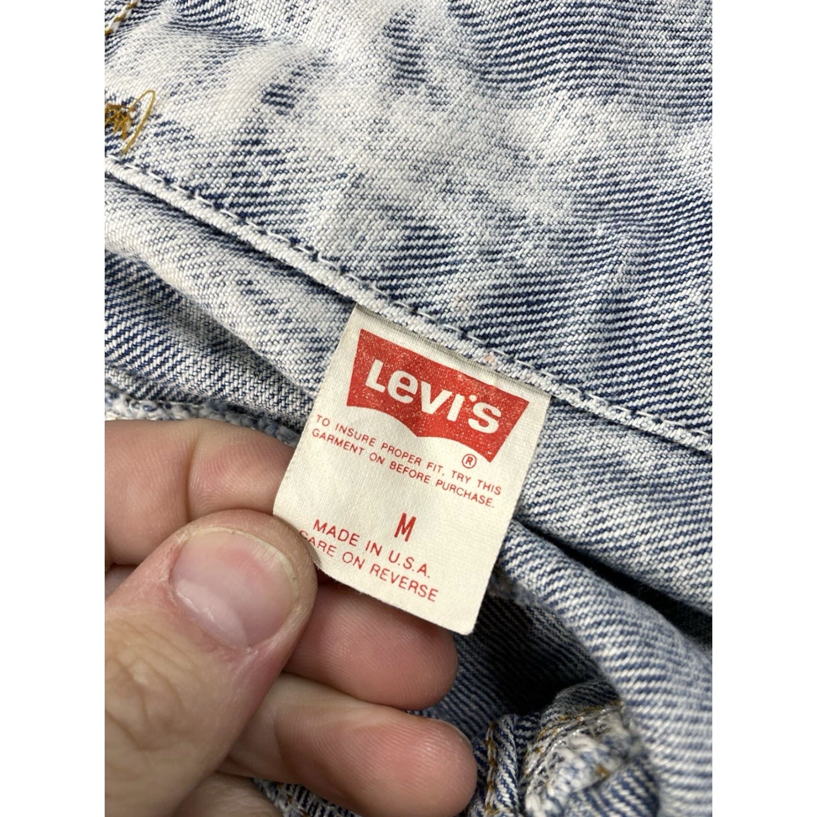 Levi's VINTAGE Levi's Denim Jacket Acid Wash Blue USA Made in USA Mens M 523 127 Size US M / EU 48-50 / 2 - 2 Thumbnail