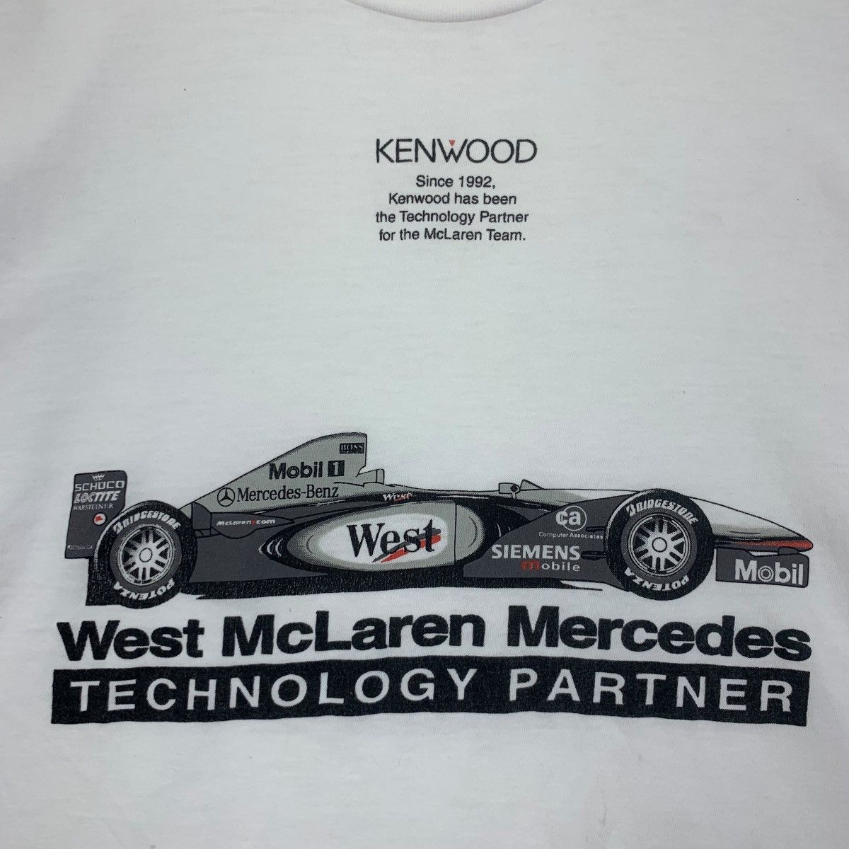Vintage Vintage 90’ RACING MERCEDES WEST MCLAREN Kenwood Tee Shirt Size US M / EU 48-50 / 2 - 3 Thumbnail