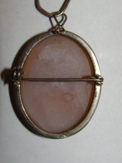 Handmade European Motif Cameo Pin Pendant & Sterling Snake Necklace Size ONE SIZE - 3 Thumbnail