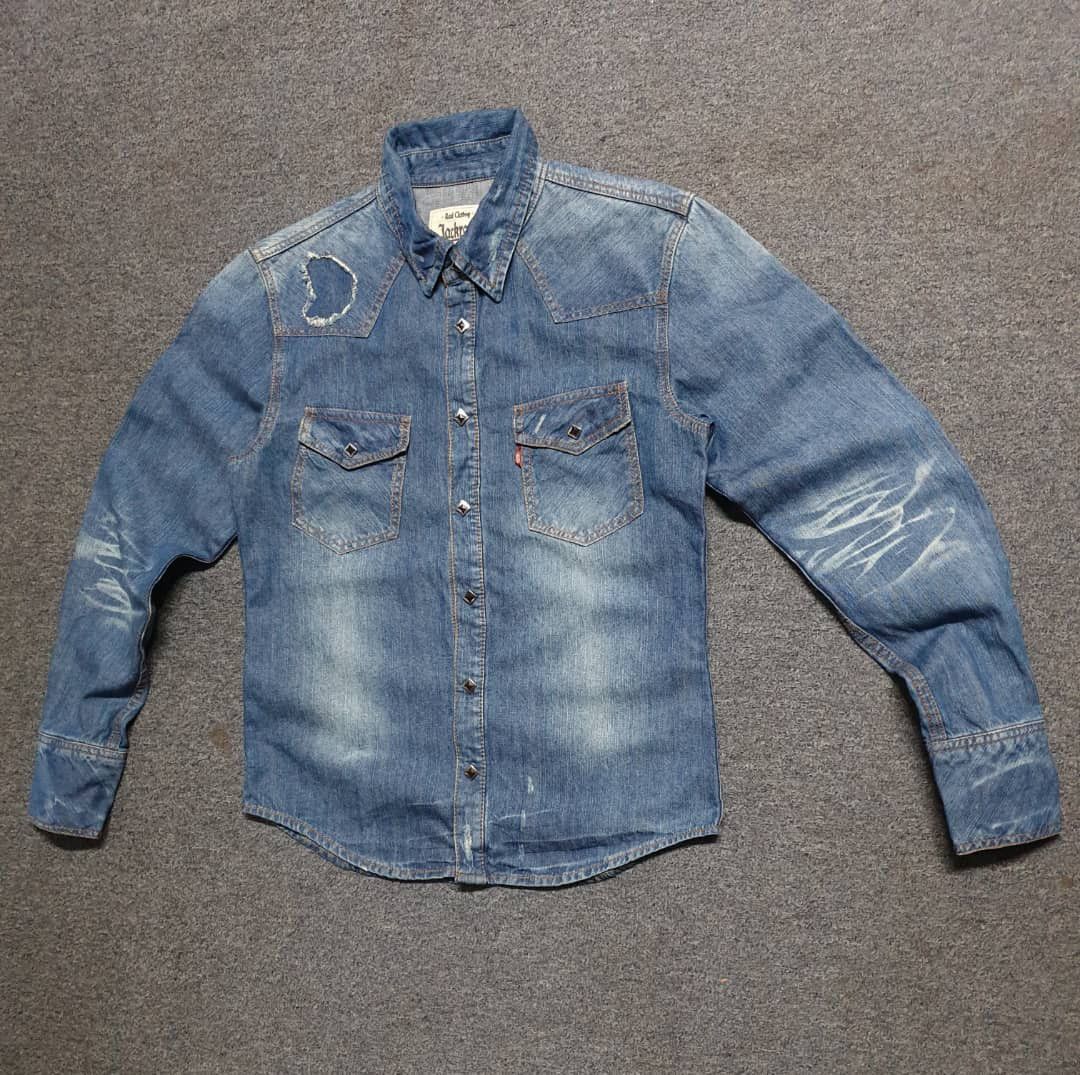 JACKROSE Jack Rose distressed denim western shirt Size US M / EU 48-50 / 2 - 7 Thumbnail