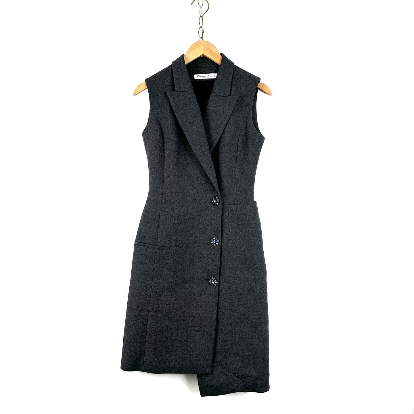 Dior Dior Gray Irregular Sleeveless Gemstone Coat Size M / US 6-8 / IT 42-44 - 1 Thumbnail