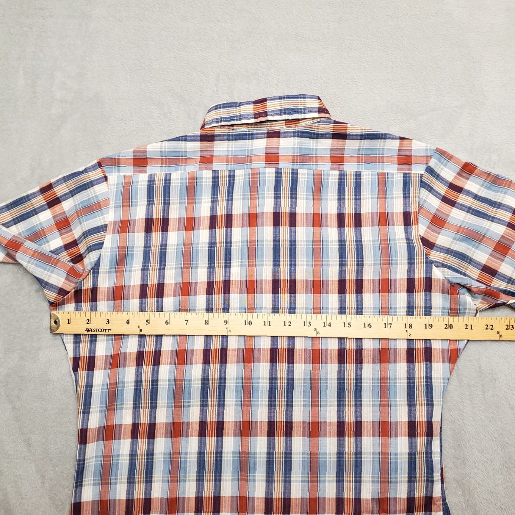 Sears VINTAGE Style Works Shirt Men L Blue Red Plaid Short Sleeve Button-Up Pattern Plaid Casual Mens Size US L / EU 52-54 / 3 - 6 Thumbnail