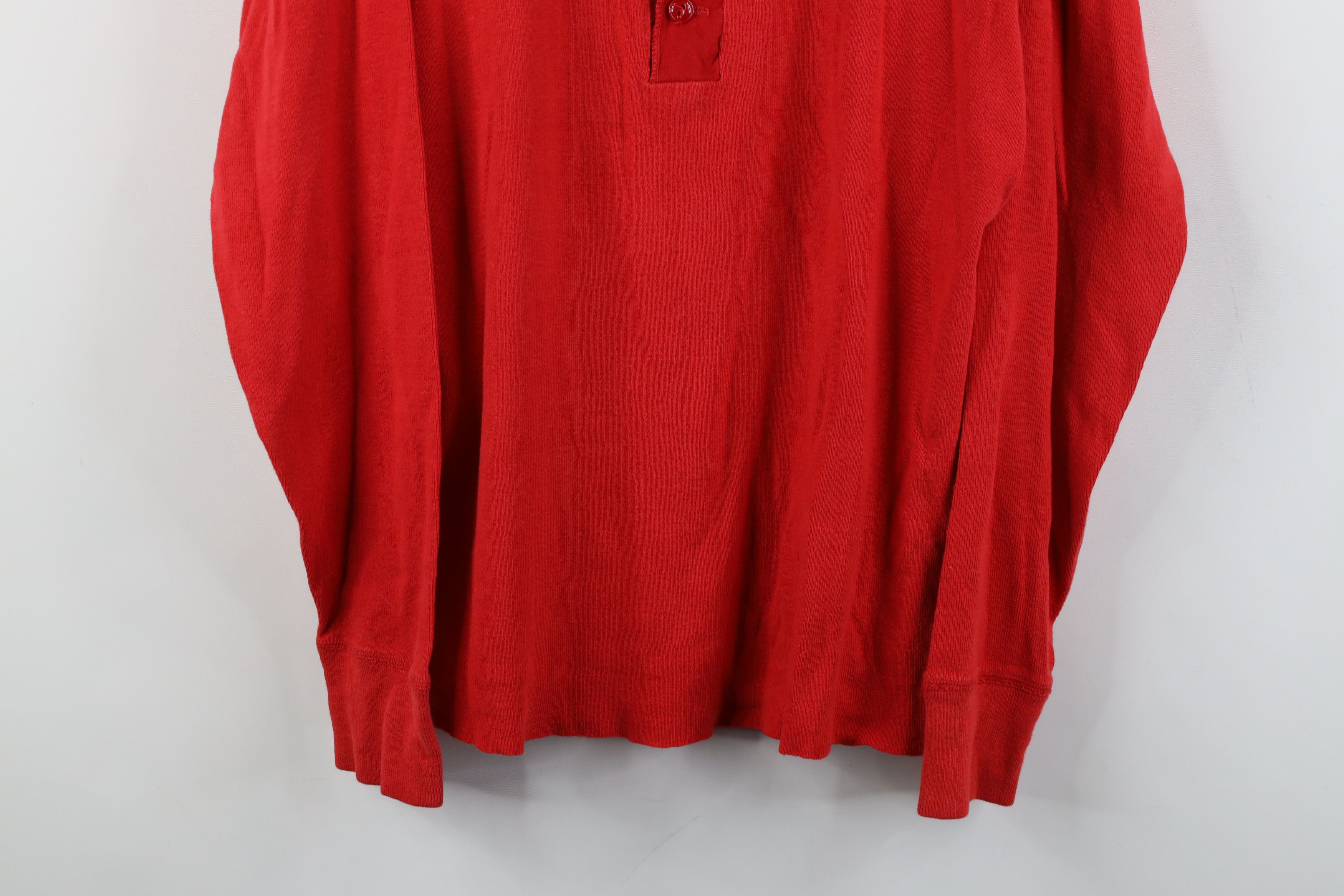 Vintage Vintage 70s Restaurant Thermal Ribbed Knit Henley T-Shirt Size US XL / EU 56 / 4 - 3 Thumbnail