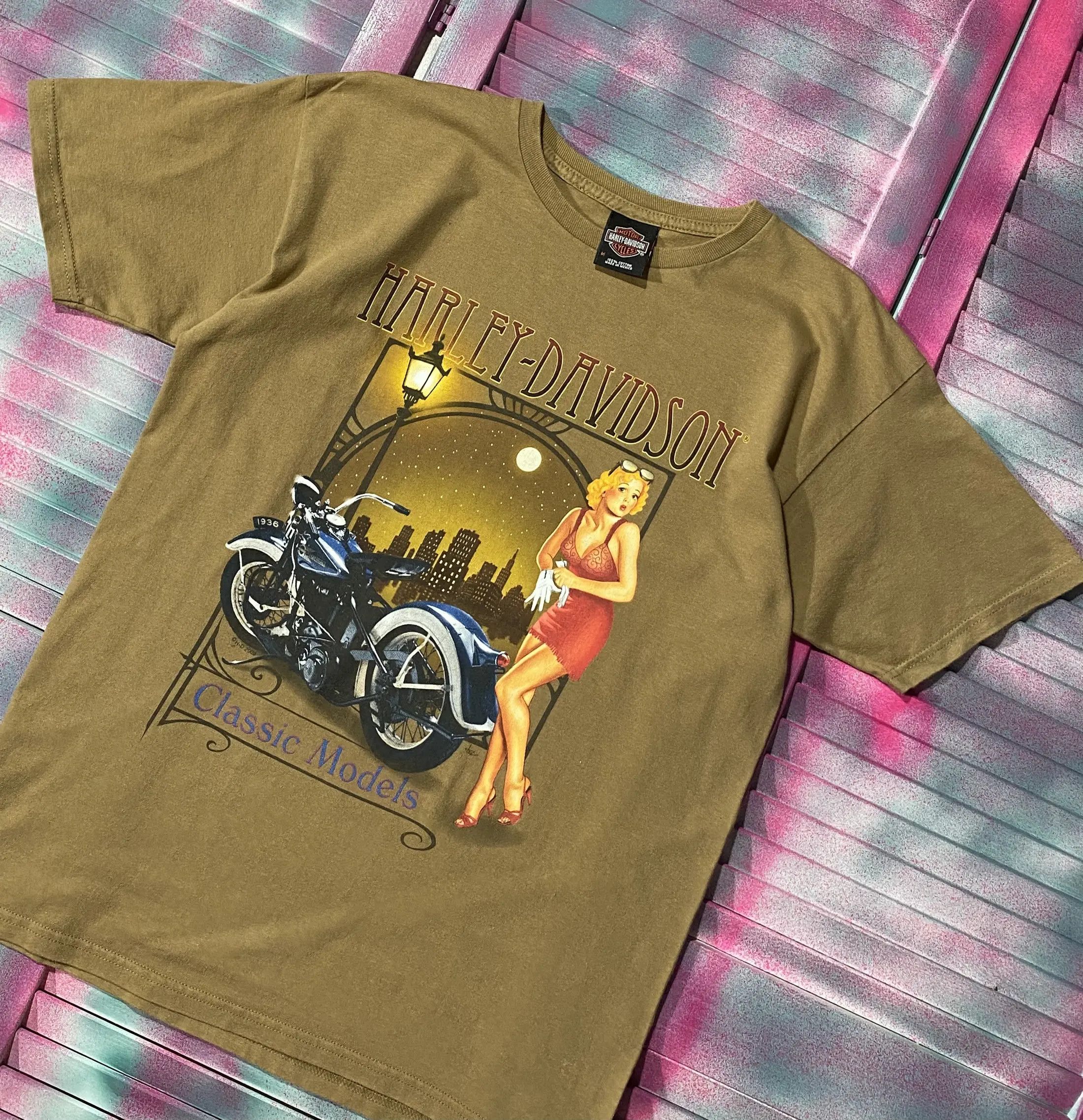 Harley Davidson Vintage Y2K Harley Davison HOLLYWOOD Girls and Cars T-shirt Size US M / EU 48-50 / 2 - 1 Thumbnail