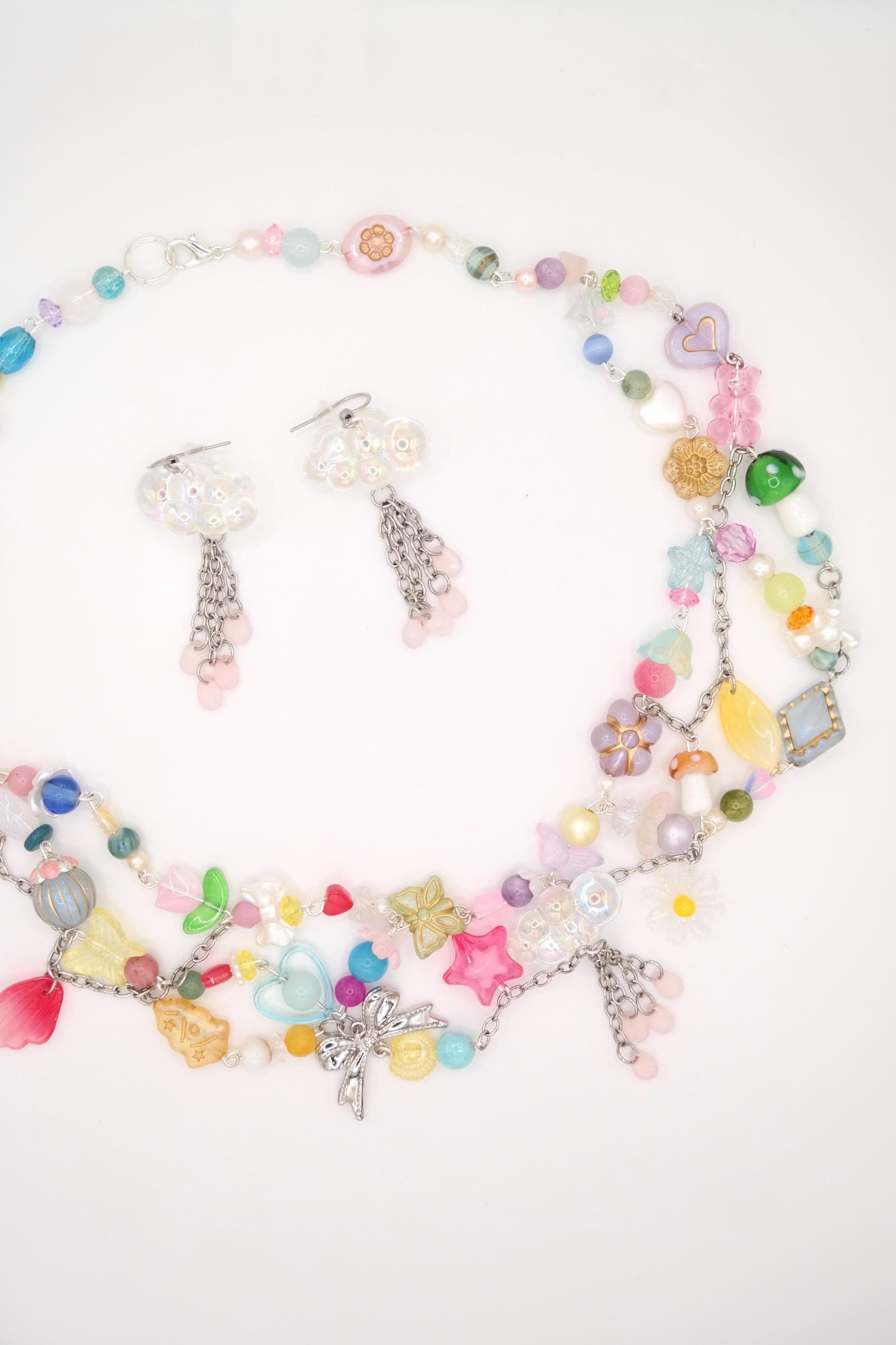 Handmade Silver April Showers Fairy Necklace & Earrings Set Size ONE SIZE - 3 Thumbnail