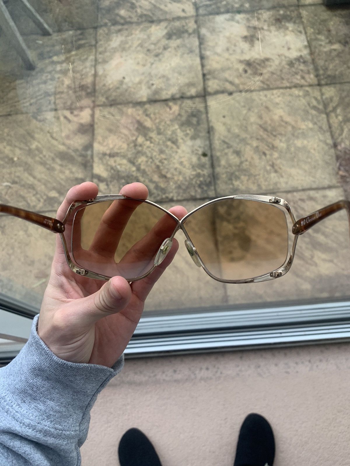 Christian Dior Monsieur × Vintage Rare Christian Dior Vintage Butterfly Sunglasses 2056 Design Size ONE SIZE - 10 Thumbnail