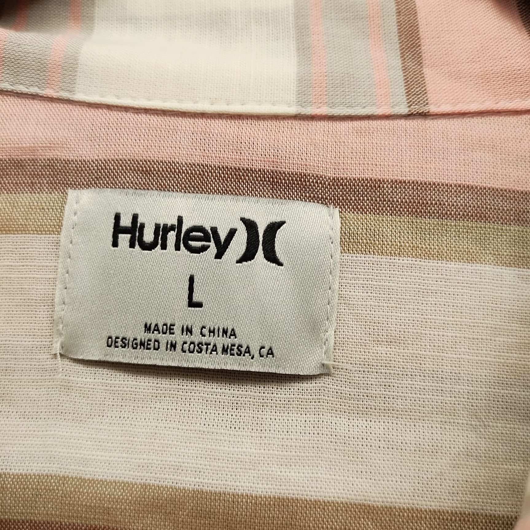 Hurley Hurley Shirt Mens L Multicolor Lido Striped Comfort Short Sleeve Collared Button-Up Size US L / EU 52-54 / 3 - 3 Thumbnail