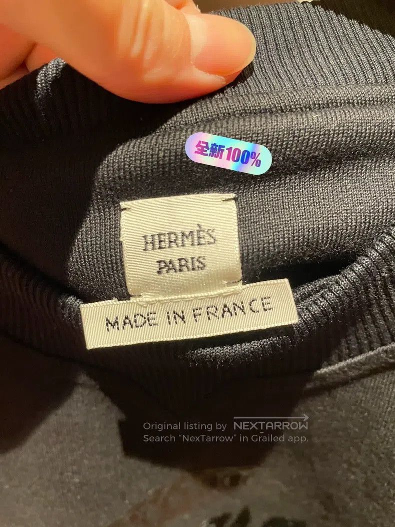 Hermes Hermes All-black embroidered pure cotton sweatshirt Size S / US 4 / IT 40 - 3 Thumbnail