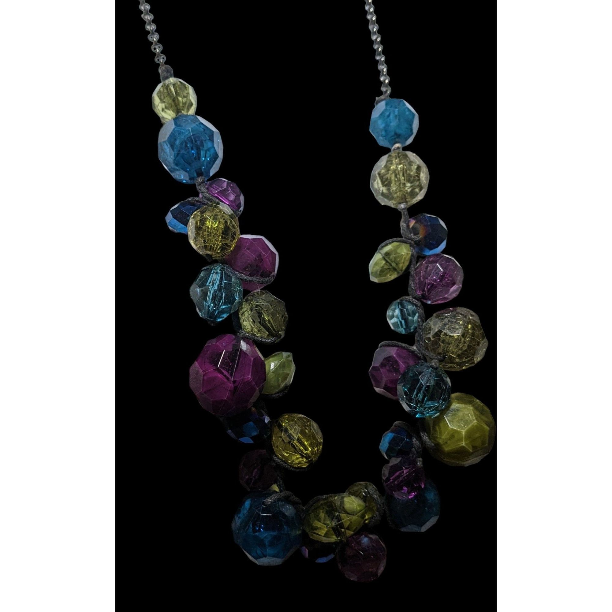 Other Chunky Cool Tone Rainbow Beaded Necklace Size ONE SIZE - 3 Thumbnail
