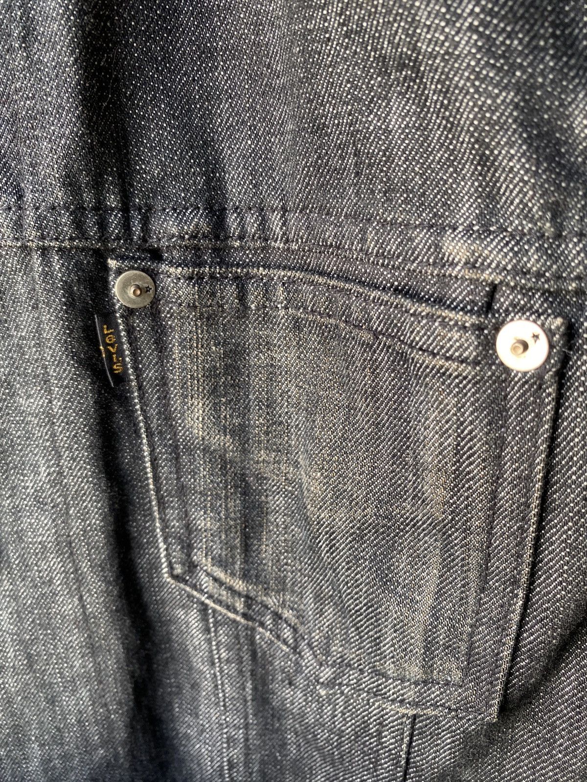 Japanese Brand 2000s Levi’s Fur Faded Black Denim Jacket Size US M / EU 48-50 / 2 - 12 Thumbnail