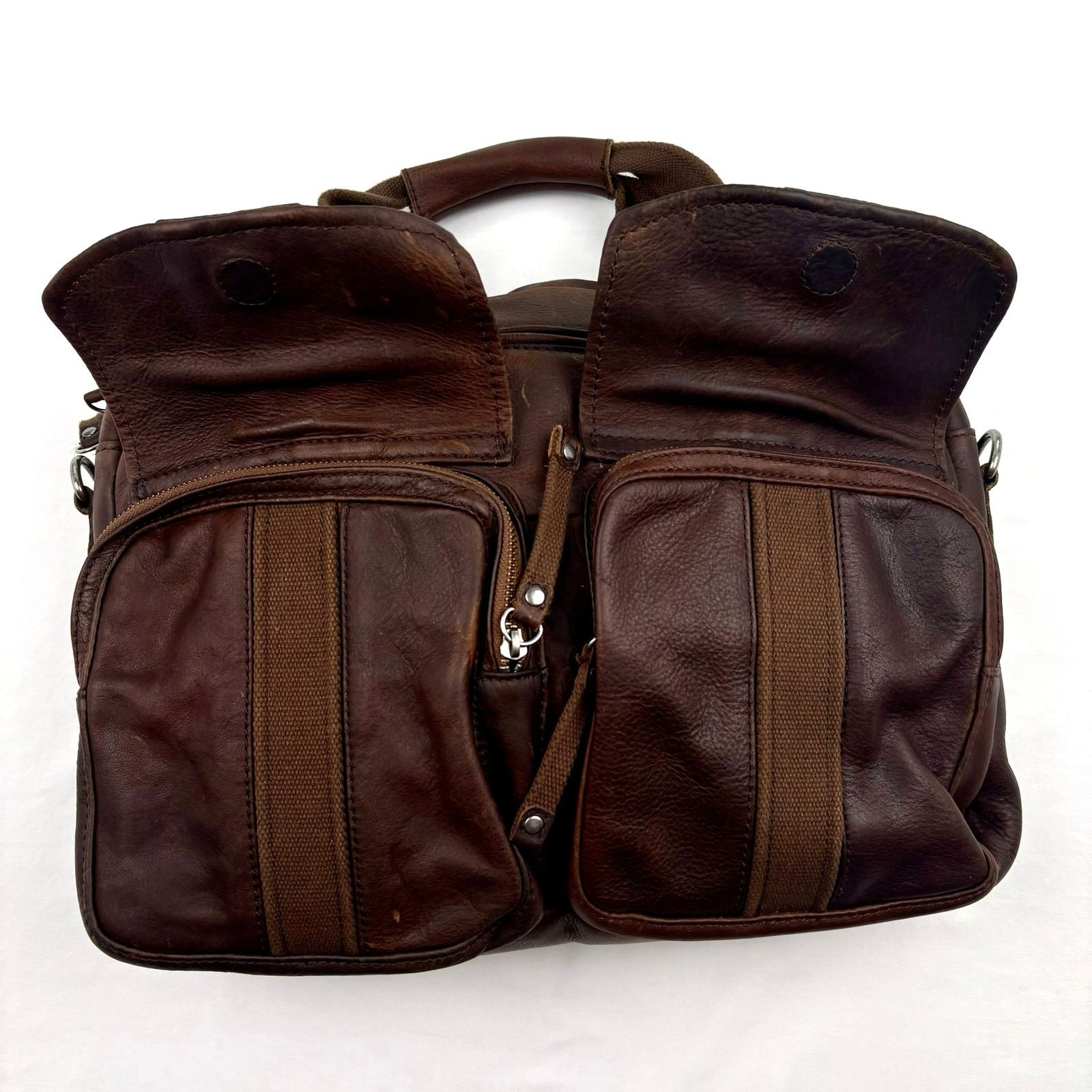 L.L. Bean L.L.Bean Brown Leather Messenger Laptop Bag Utility Carryall Size ONE SIZE - 14 Thumbnail