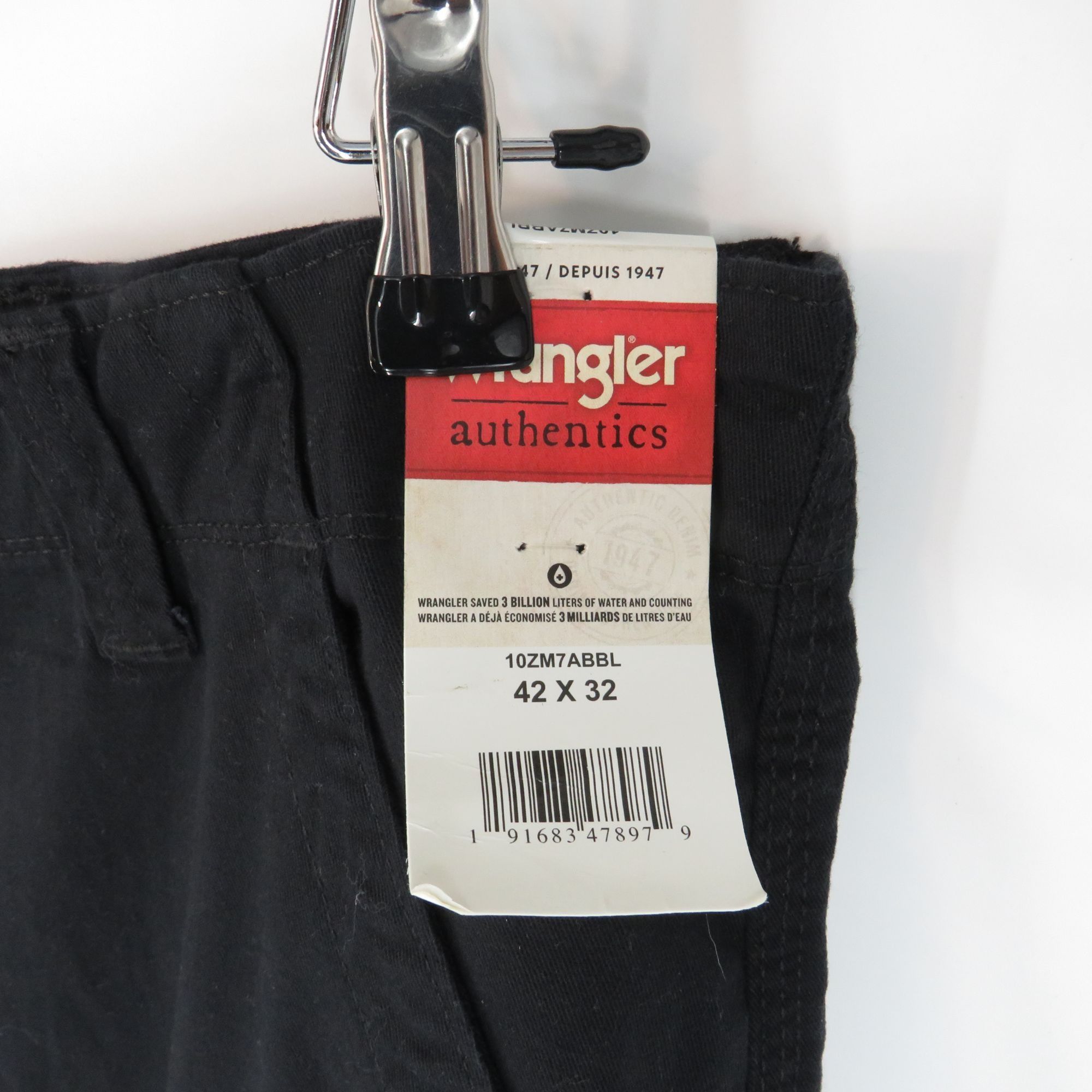 Wrangler Wrangler Authentics Mens Black Cargo Pants 42x32 Relaxed Fit Size US 42 / EU 58 - 3 Thumbnail