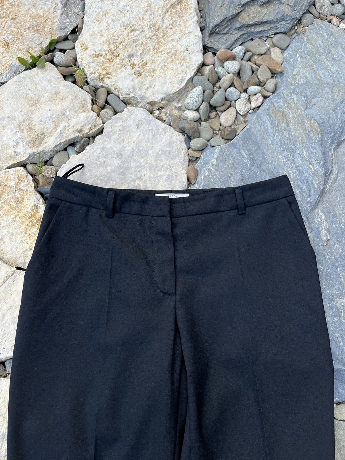 Designer × Prada Prada wool crease trousers pants casual regular baggy Size 30" / US 8 / IT 44 - 3 Thumbnail