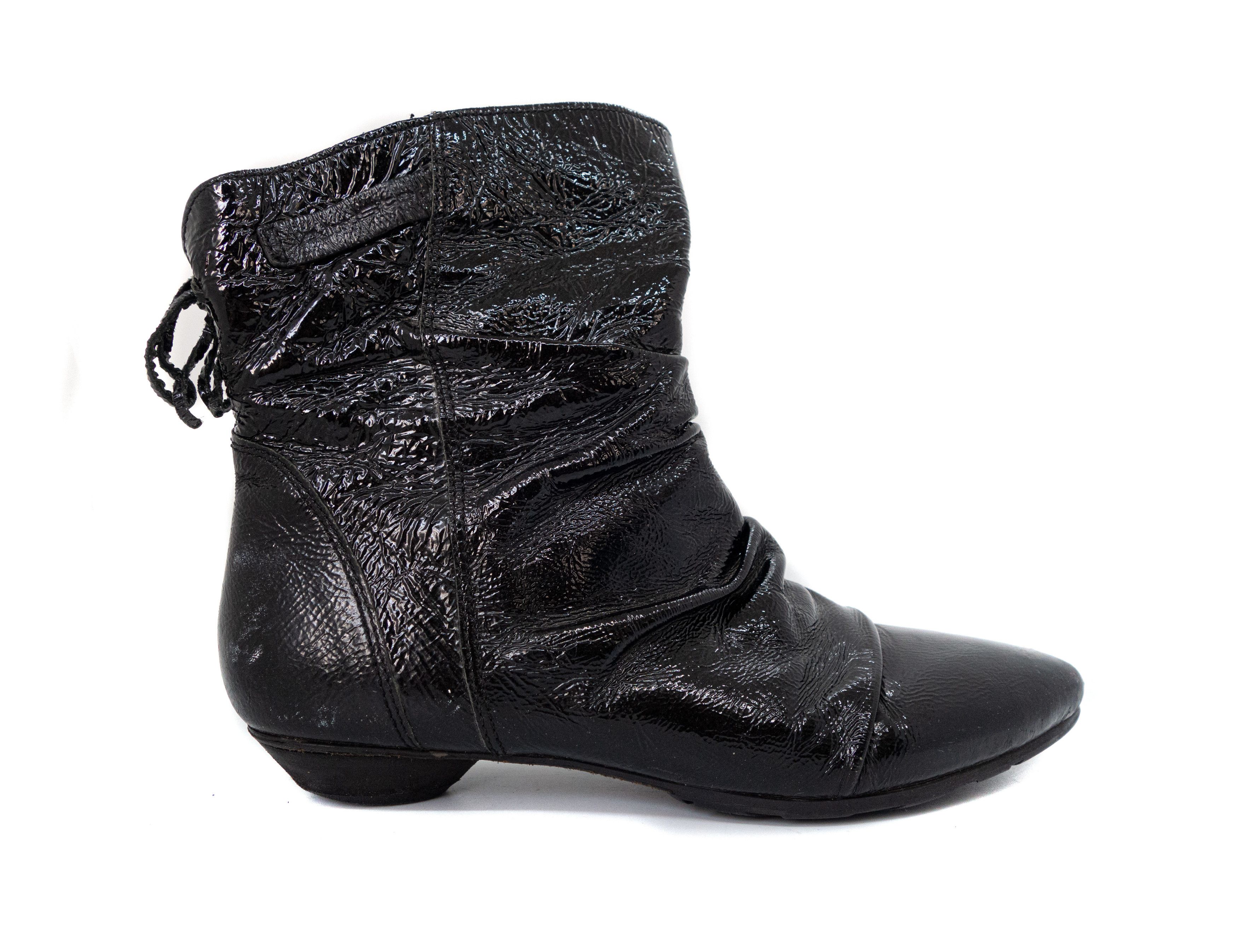 A.S.98 Airstep 00S Cossack Patent Leather High Zip Boots Vintage Size US 7 / IT 37 - 2 Thumbnail