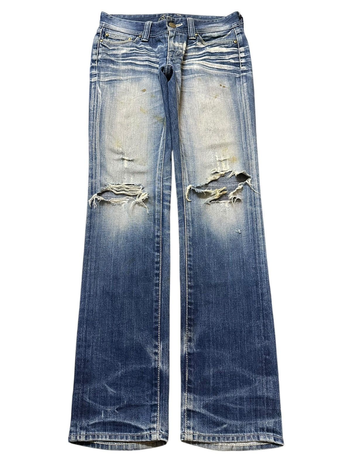 Vanquish Vintage Vanquish Blue Faded Stone Wash Distressed Jeans Size US 29 - 1 Thumbnail