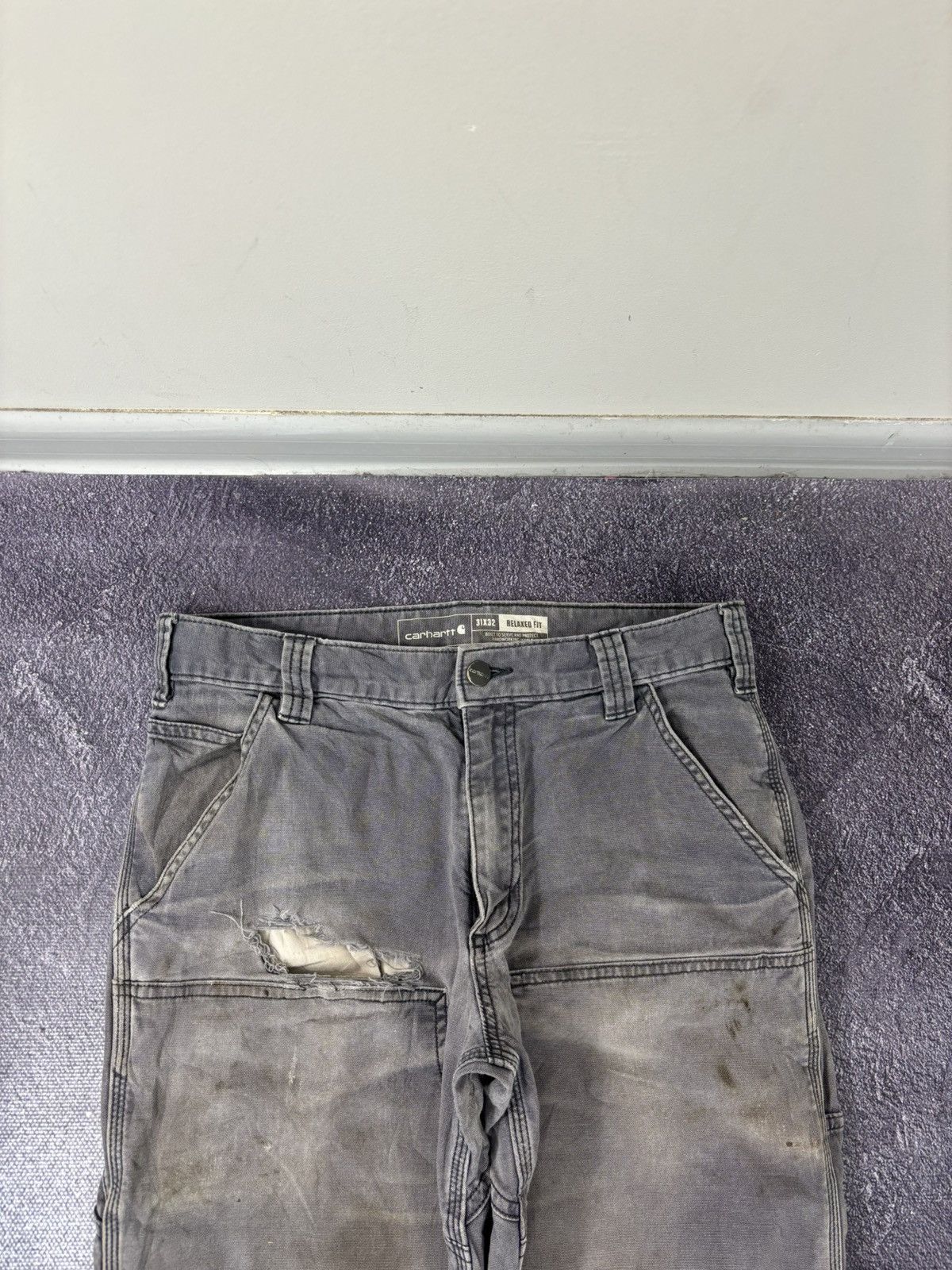 Carhartt Vintage Carhartt Double Knee Distressed Utility Work Pants Size US 31 - 16 Thumbnail