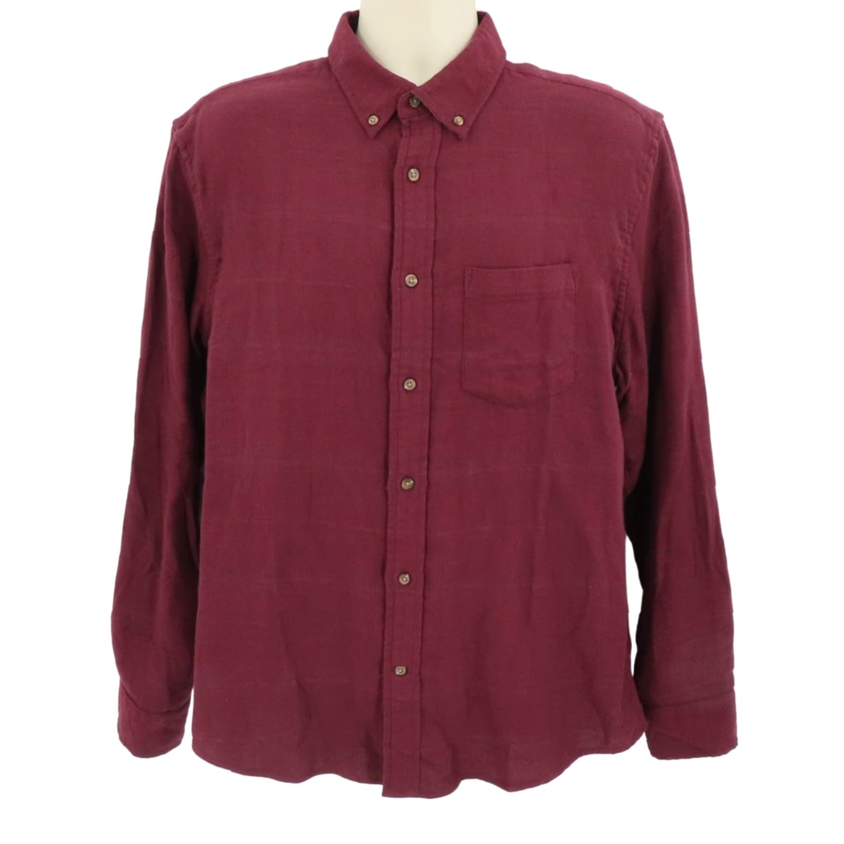 Banana Republic Banana Republic Mens Large Standard Fit Red Wine Button-Front Shirt NEW Size US L / EU 52-54 / 3 - 2 Thumbnail