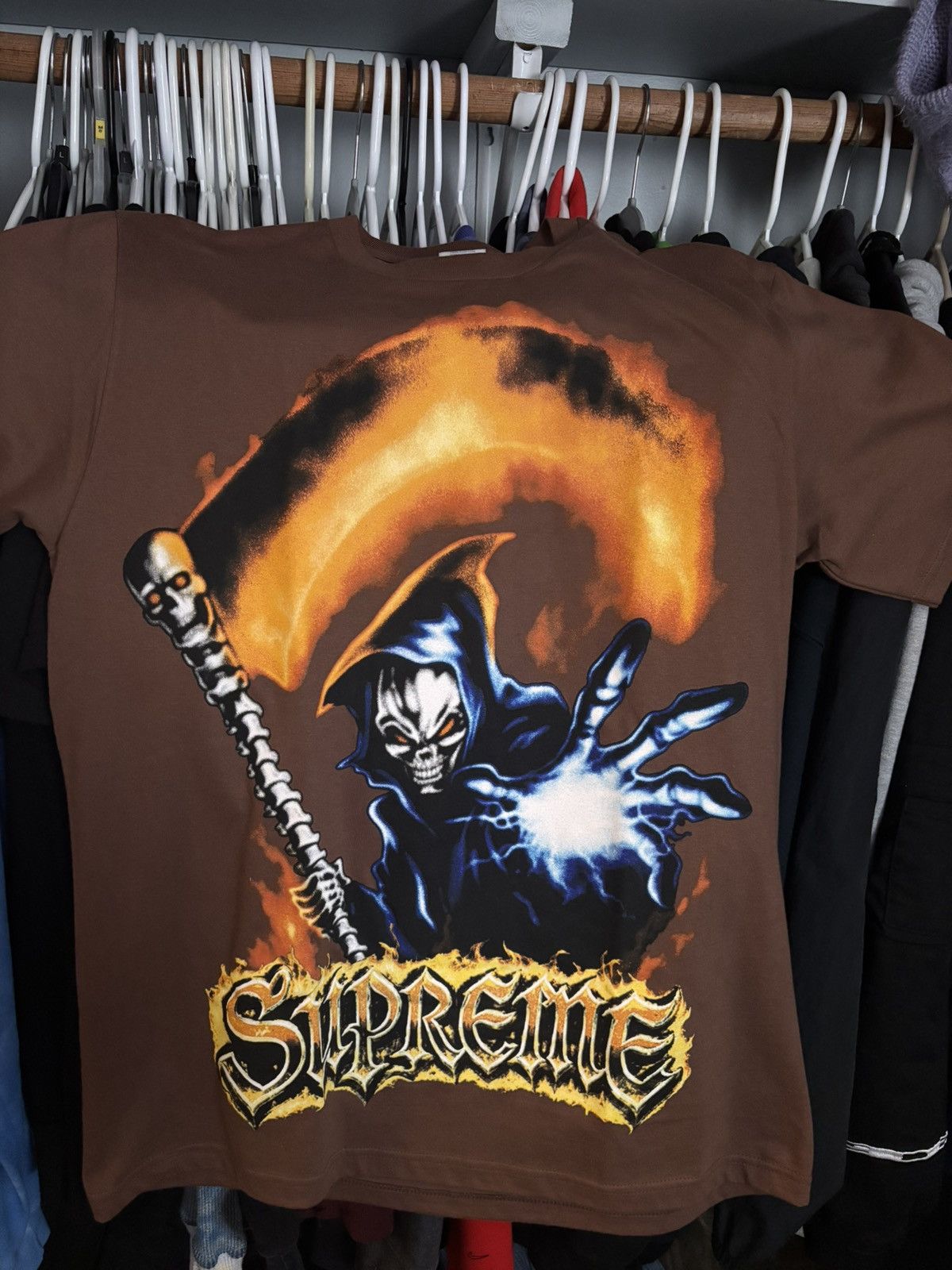 Supreme Supreme Grim Reaper Tee ‘Brown’ Size US M / EU 48-50 / 2 - 2 Thumbnail