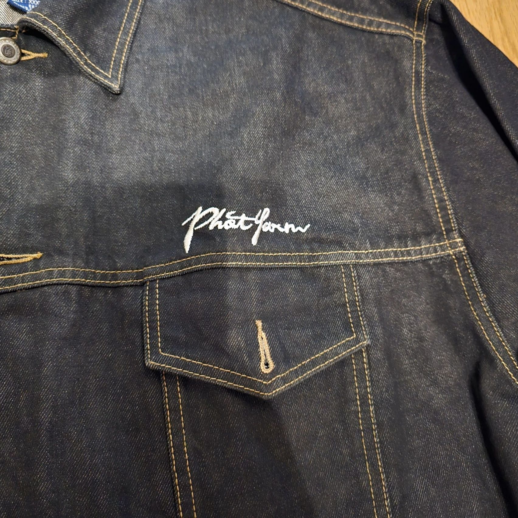 Phat Farm VINTAGE Phat Farm Denim Jacket Button Up Embroidered Logo 4XL Blue Men Jeans Jacket Streetwear Casual Size US 39 - 2 Thumbnail