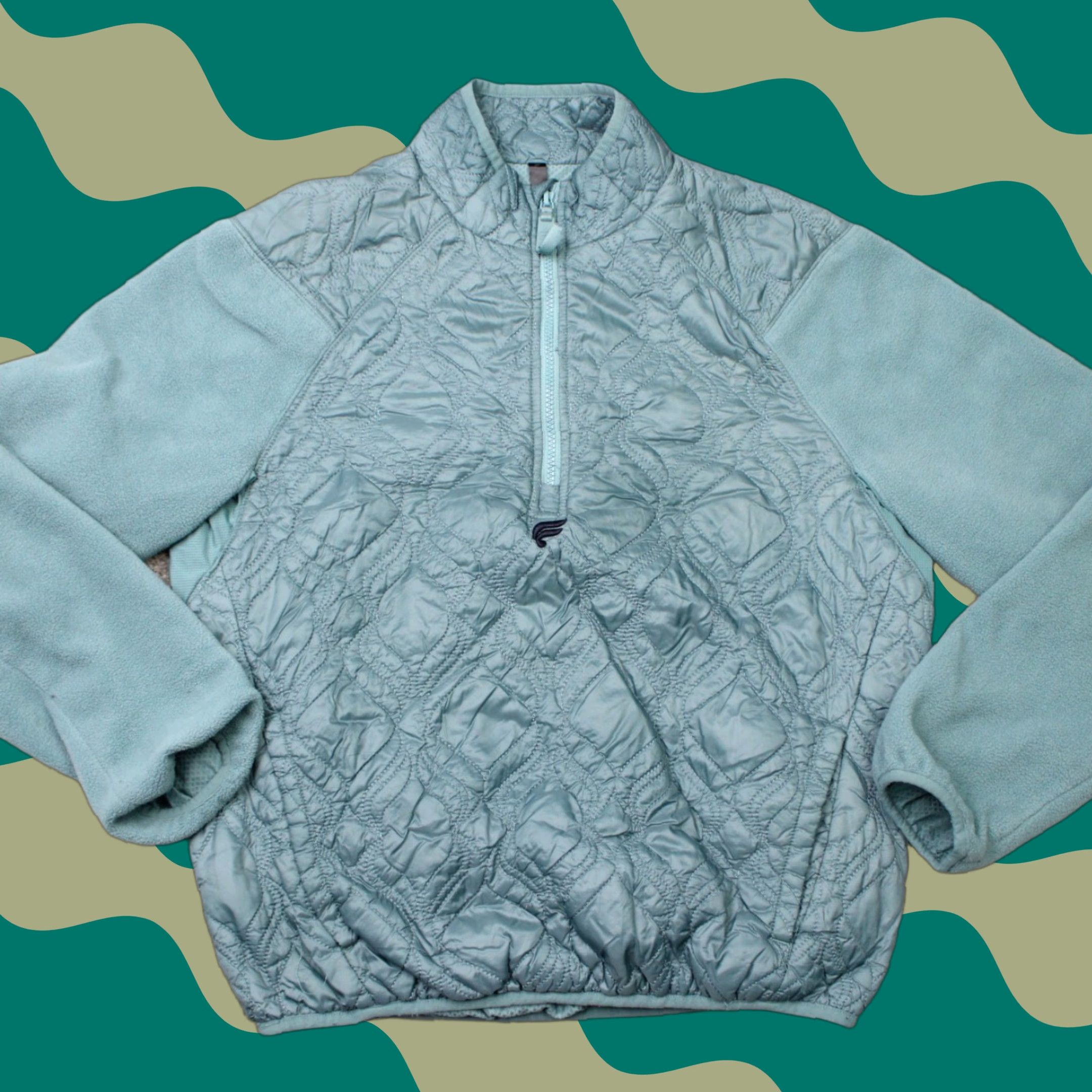 Fabletics Fabletics Jacket Mens Medium Green The Loft Quilted Water Resistant 1/4 Zip Coat Shirt? Size US M / EU 48-50 / 2 - 1 Thumbnail