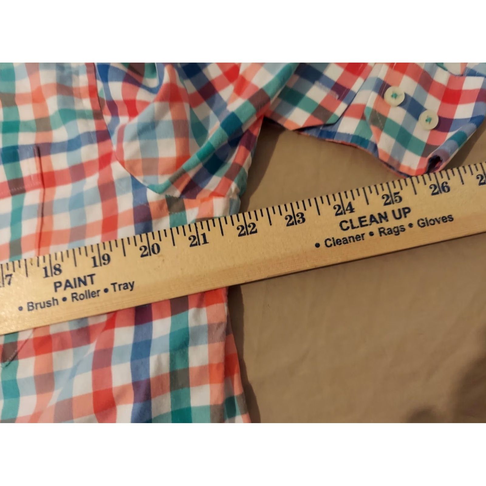 Southern Tide Mens Southern Tide Shirt Medium Red Blue Green Plaid Button Size 40R - 4 Thumbnail