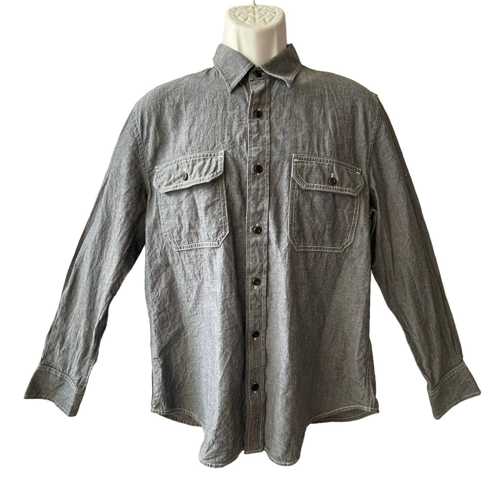 image of Jean Shop New York 2 Pocket Chambray Kevin Shirt Size L NWOT in Blue, Men's