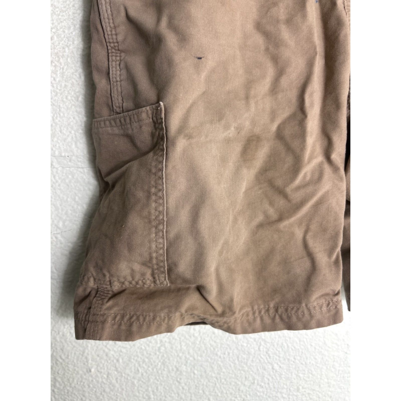 Carhartt Carhartt Shorts Mens 32x10 Khaki Beig Beige Regular Cargo Pockets Workwear Casual 32 Mens Clothing Canvas Cotton Flat Front Inseam 10" Size US 32 / EU 48 - 2 Thumbnail