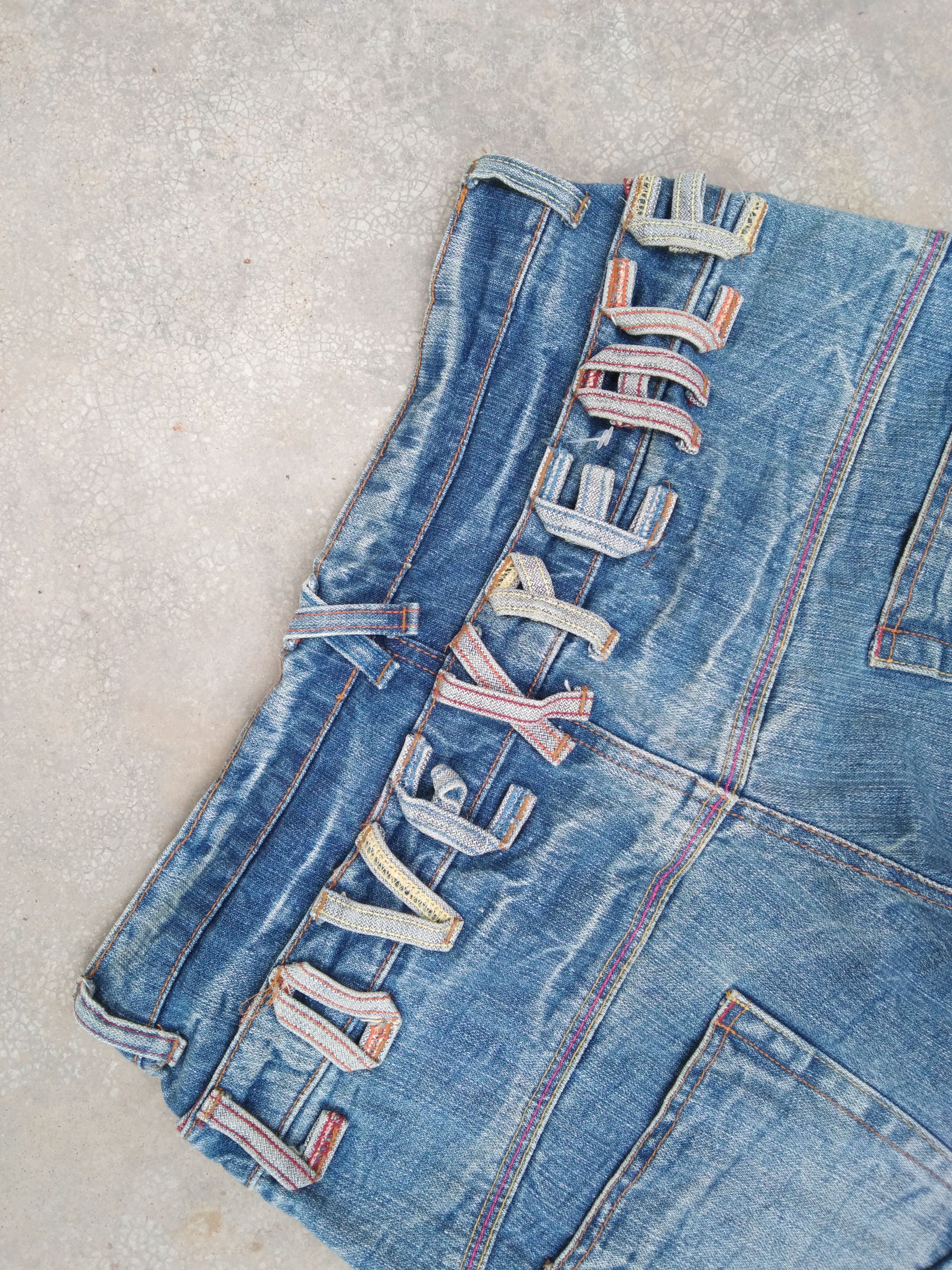 Japanese Brand Vintage Japanese Double Waist Engineered Retro Punk Jeans Size US 31 - 4 Thumbnail
