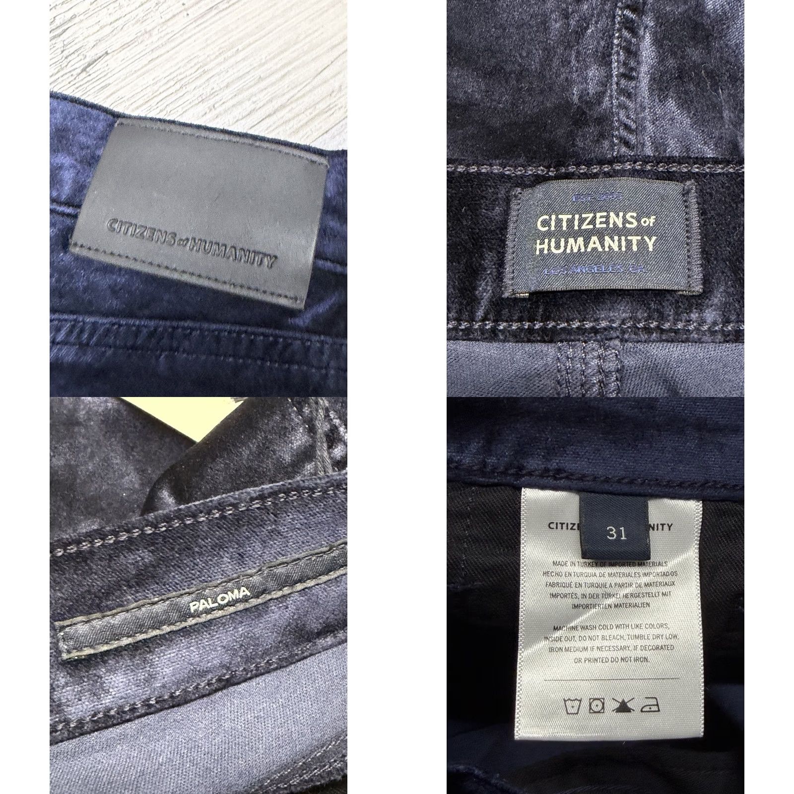 Citizens Of Humanity Citizens of Humanity Paloma Baggy Jeans Womens Size 31 Navy Blue Velvet NWT US Size 24" / US 00 / IT 34 - 9 Thumbnail