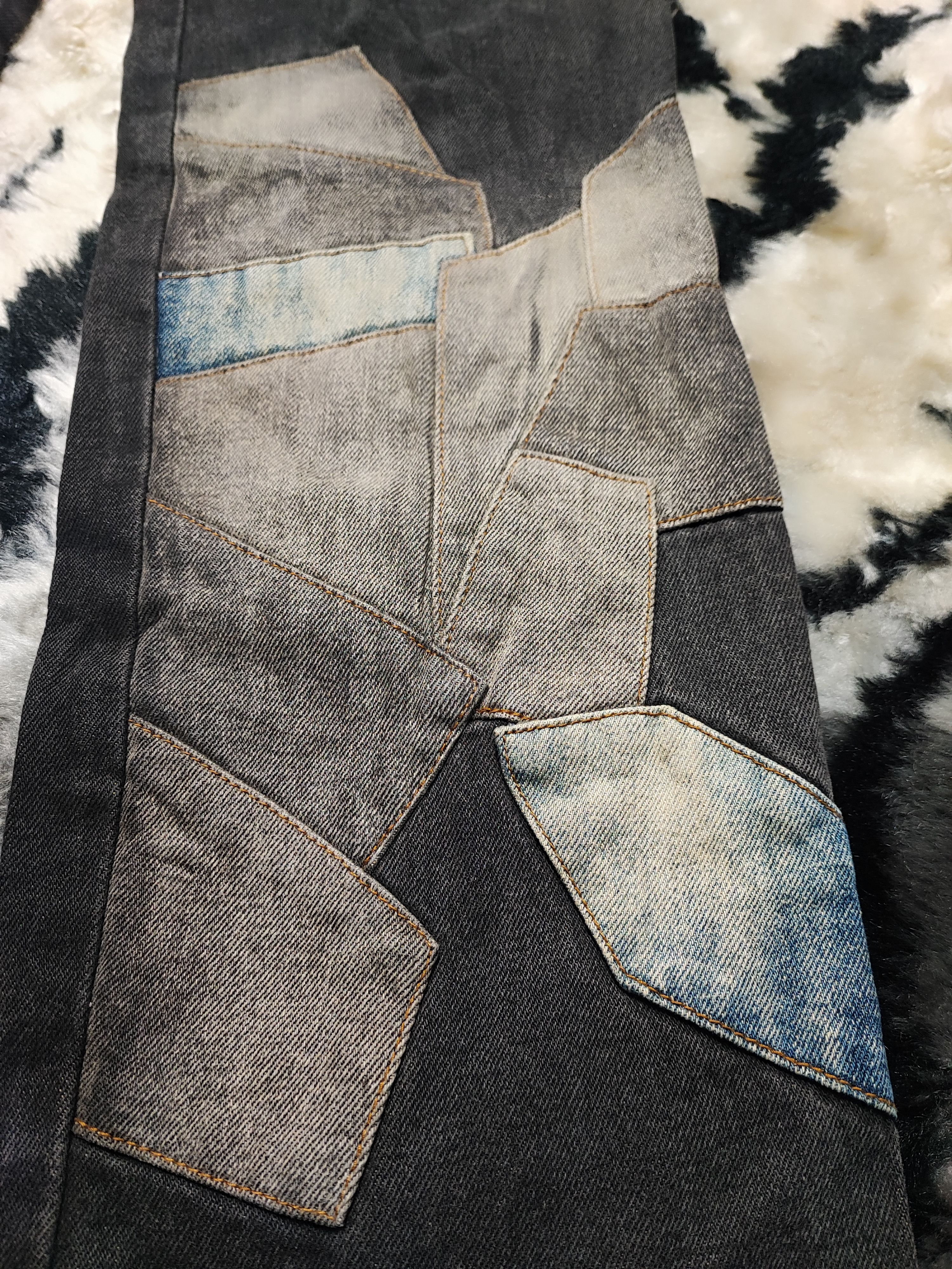 Japanese Brand Morgan Homme Patch Work Denim Size US 32 / EU 48 - 5 Thumbnail