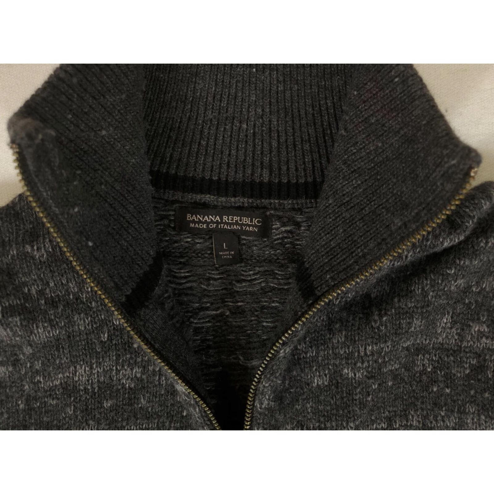 Banana Republic Banana Republic Sweater Full Zip Merino Wool Blend Italian Yarn 80 Gray Mens L Size US L / EU 52-54 / 3 - 2 Thumbnail
