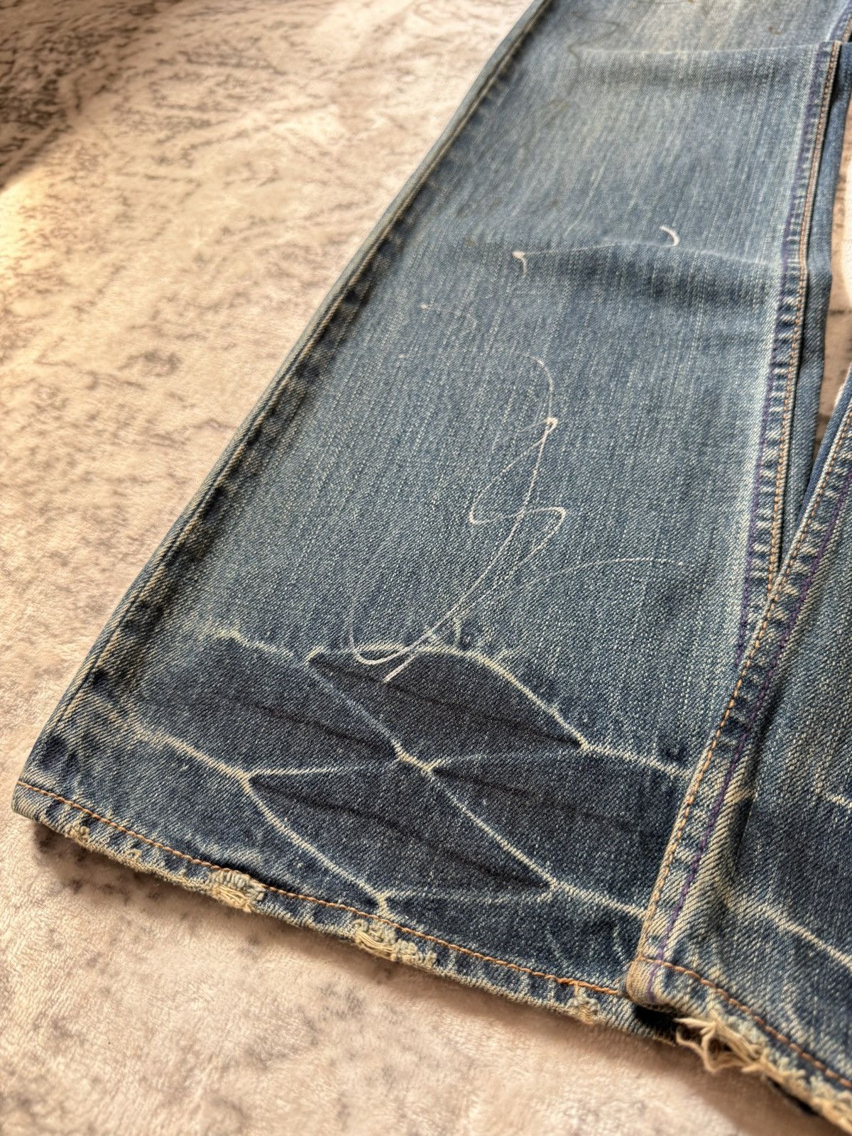 If Six Was Nine Root Three Japan Studded & Pierced Rusty Wash Flared Jeans Size US 32 / EU 48 - 15 Thumbnail