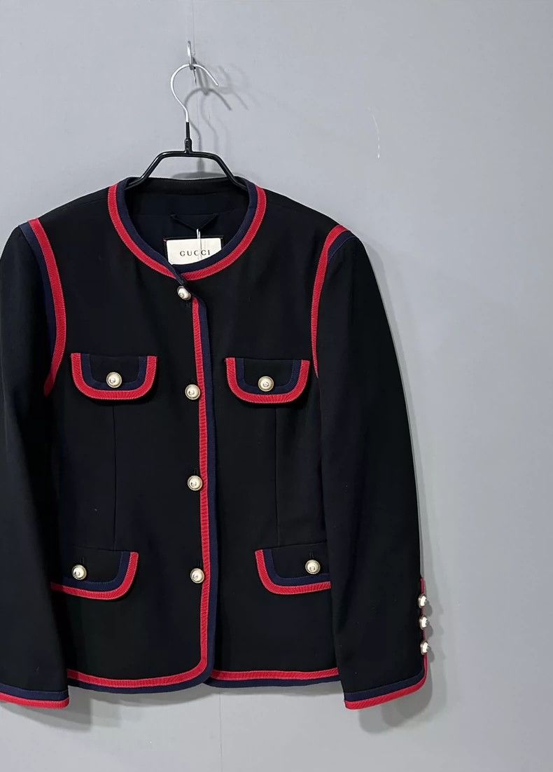 Gucci Gucci Black and red pearl button clip jacket 2501-Nextarrow Size US XXS / EU 40 - 2 Thumbnail