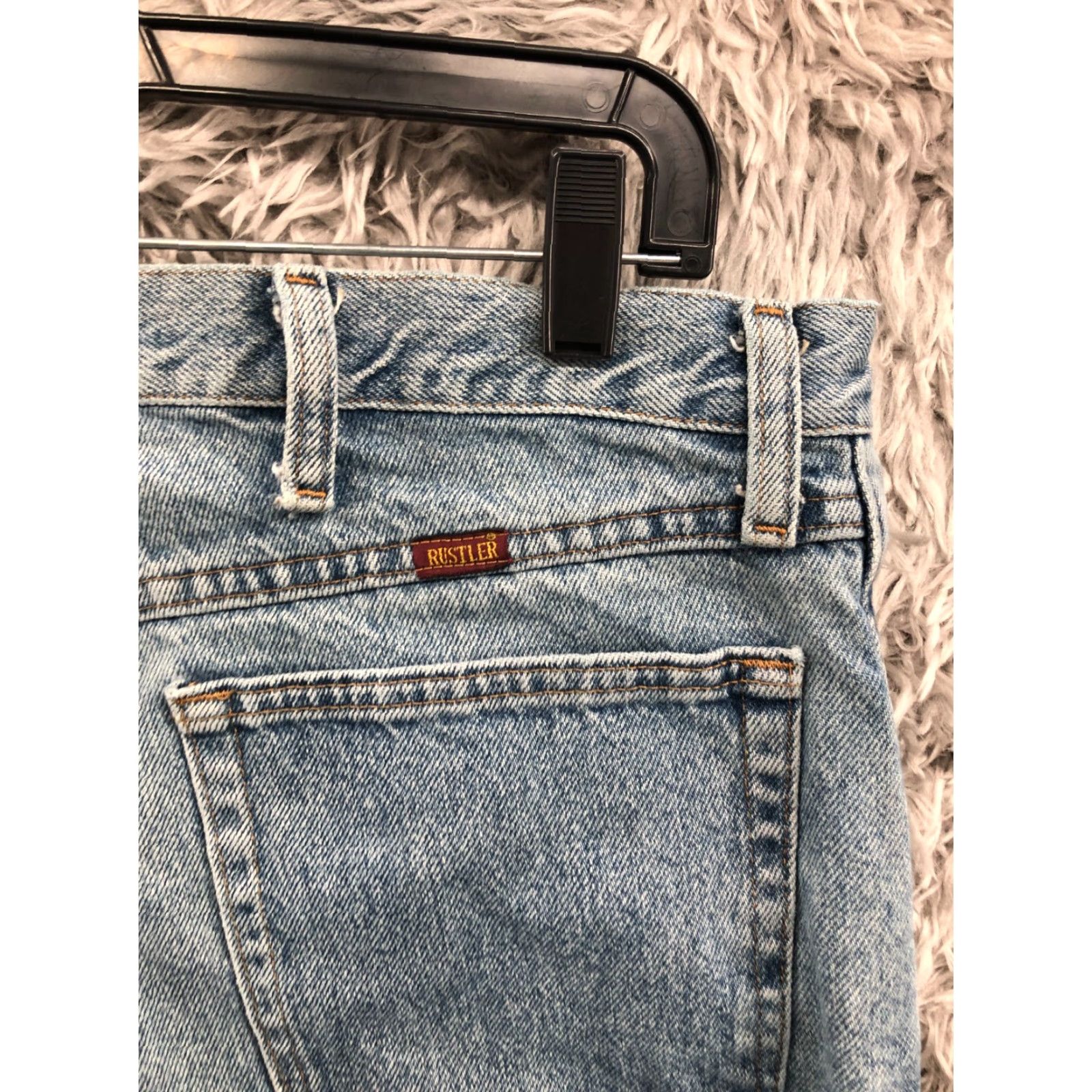 Vintage Rustler Jeans Size 38x29 Mens Straight 5-Pocket Denim Blue Stone Wash Mid Rise Regular Fit Size US 38 / EU 54 - 6 Thumbnail
