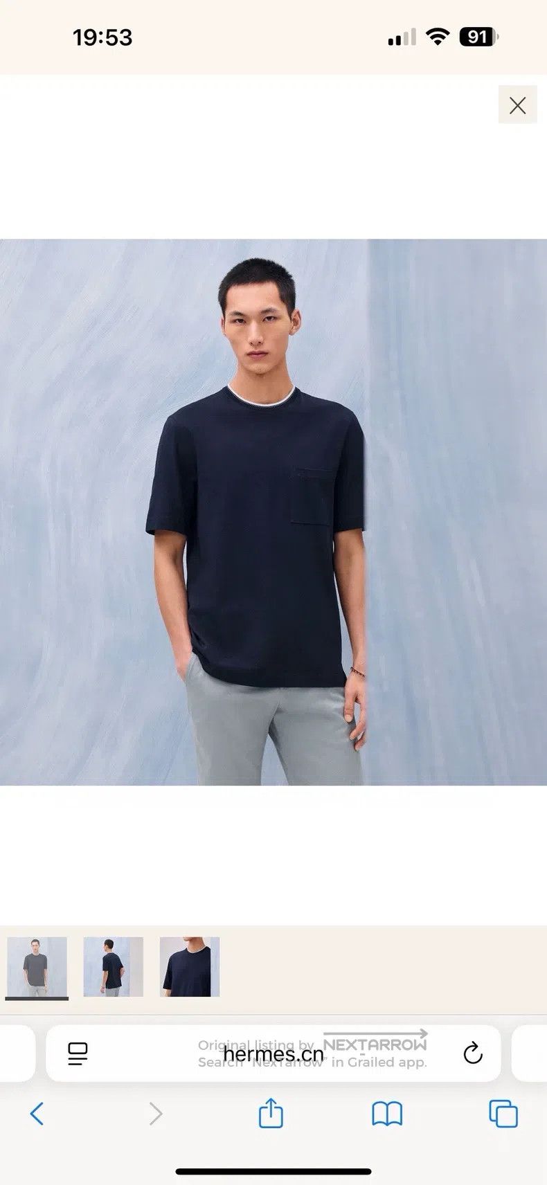 Hermes Hermes Slim Fit Short Sleeve Round Neck Size US M / EU 48-50 / 2 - 2 Thumbnail