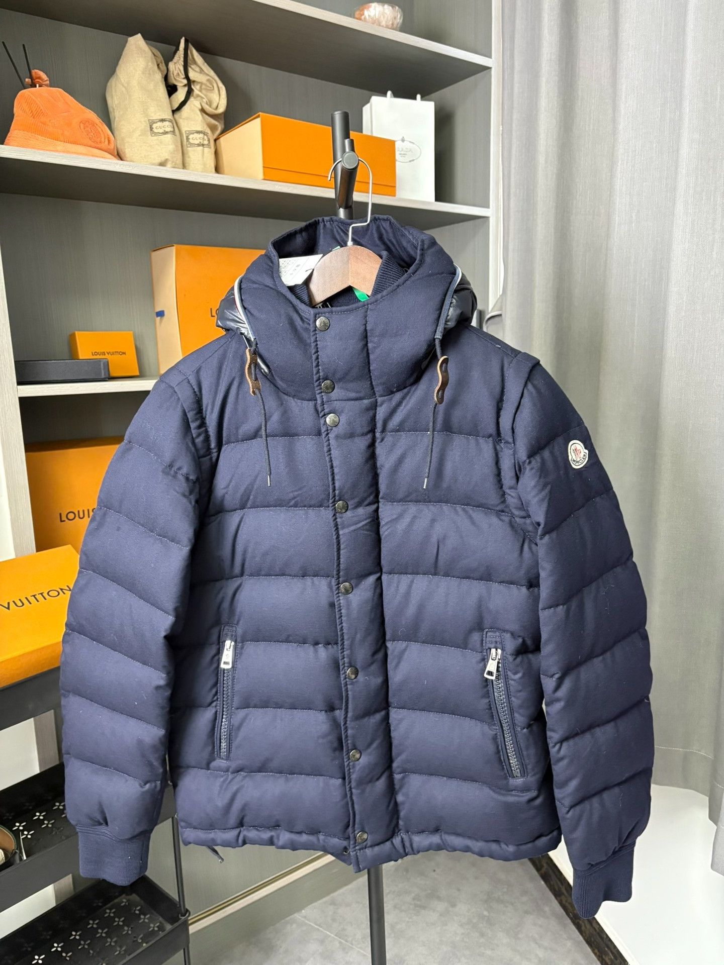 Moncler Moncler Down Blue Heavy Coat S Men Size US S / EU 44-46 / 1 - 1 Thumbnail