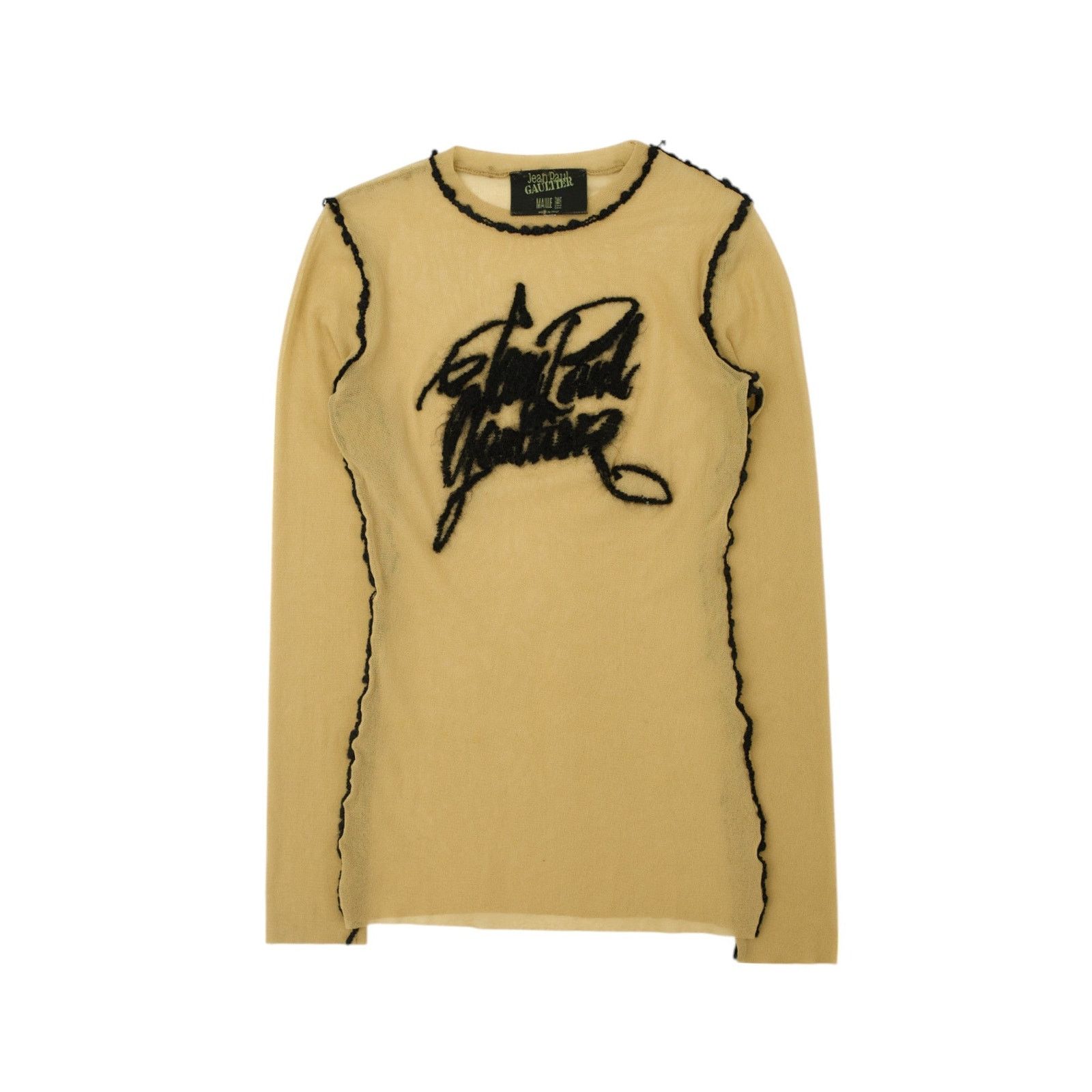 Jean Paul Gaultier Maille Scribble Logo Mesh Long Sleeve Size S / US 4 / IT 40 - 1 Thumbnail